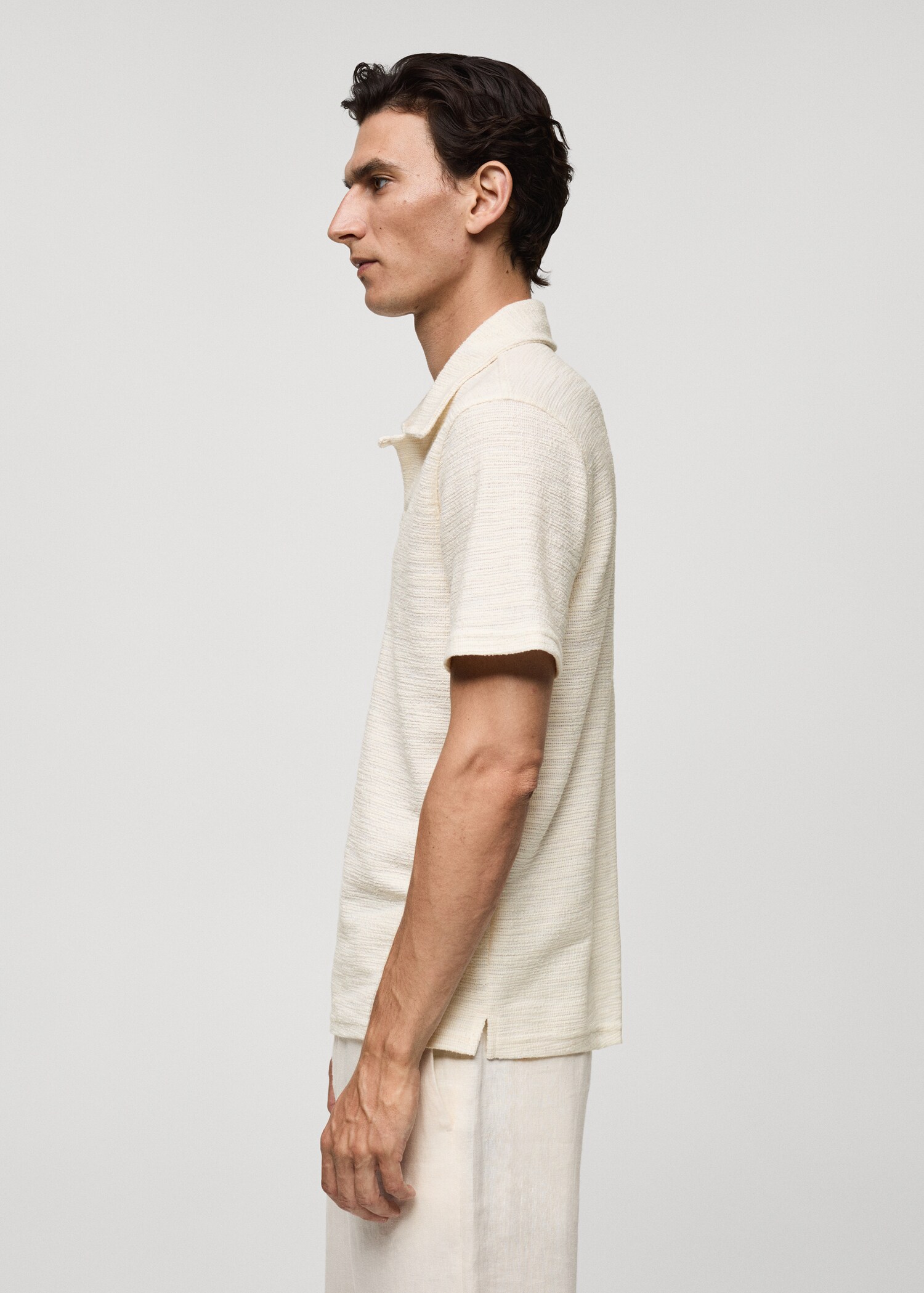 Getextureerd gebreid regular-fit poloshirt - Detail van het artikel 2