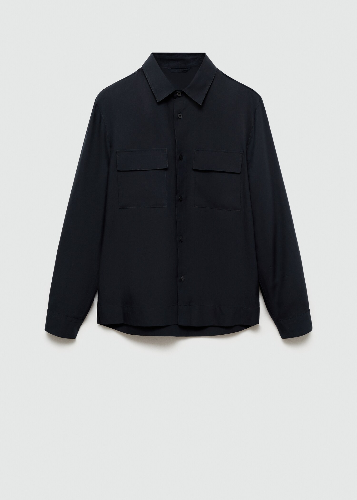 Tencel-linen overshirt with pockets - Article without model
