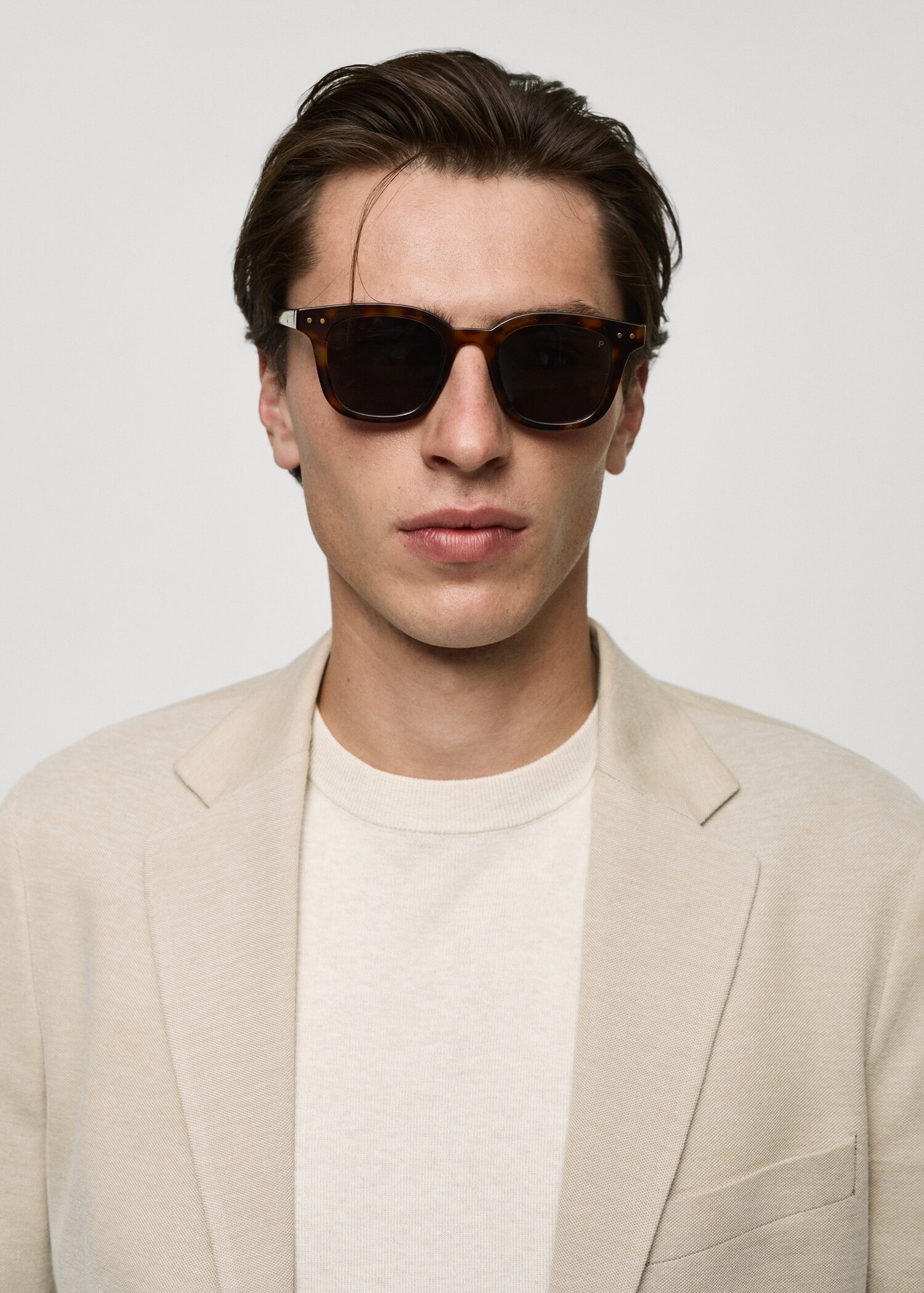 Structured slim fit cotton blazer - Details of the article 1