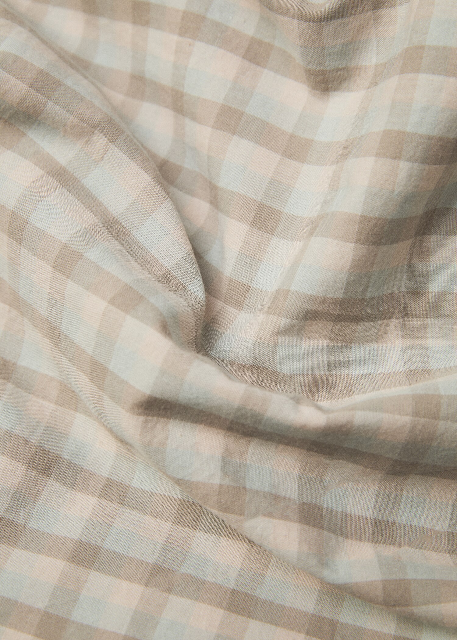 Cotton duvet cover with gingham check design for king bed - Details of the article 1