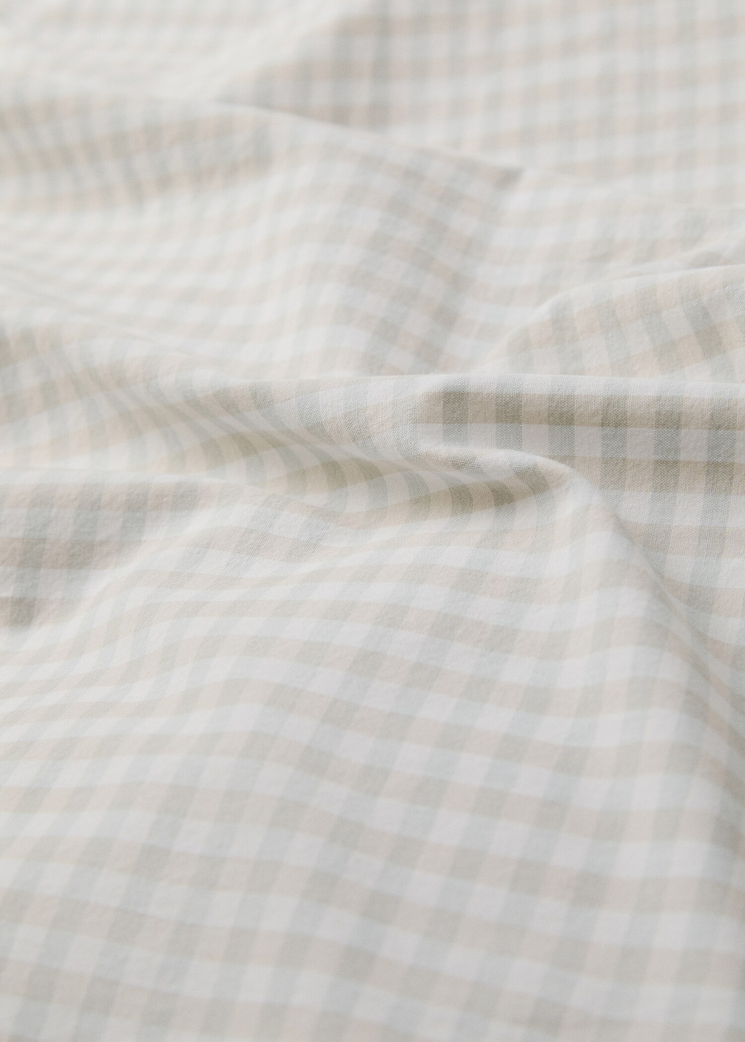 Cotton duvet cover with gingham check design for king bed - Details of the article 1