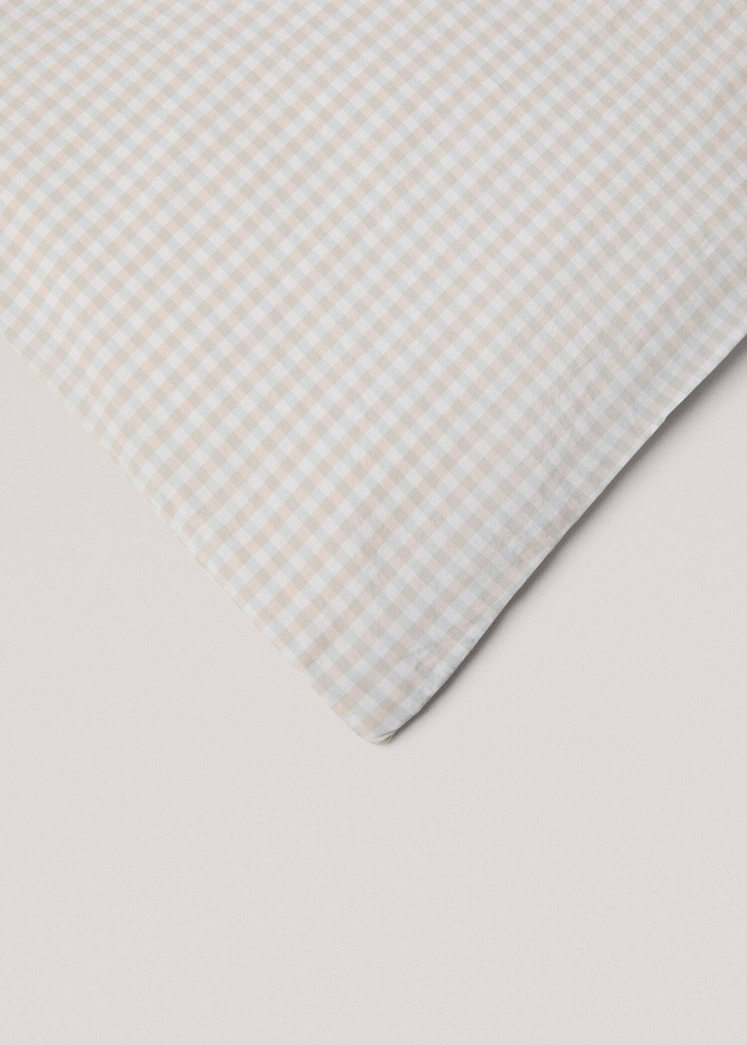 Cotton duvet cover with gingham check design for king bed - Details of the article 3