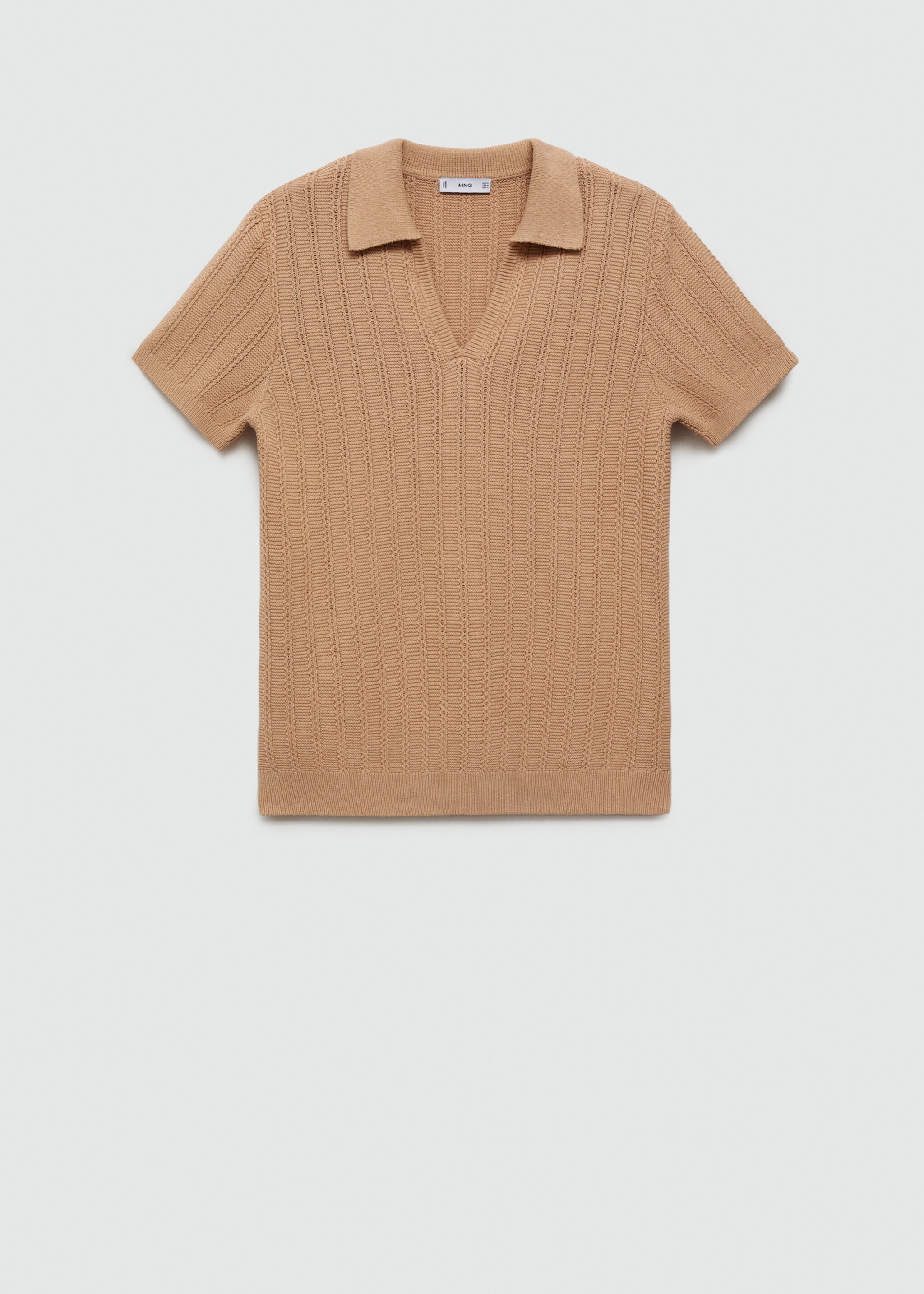 Twisted knitted cotton polo shirt - Article without model