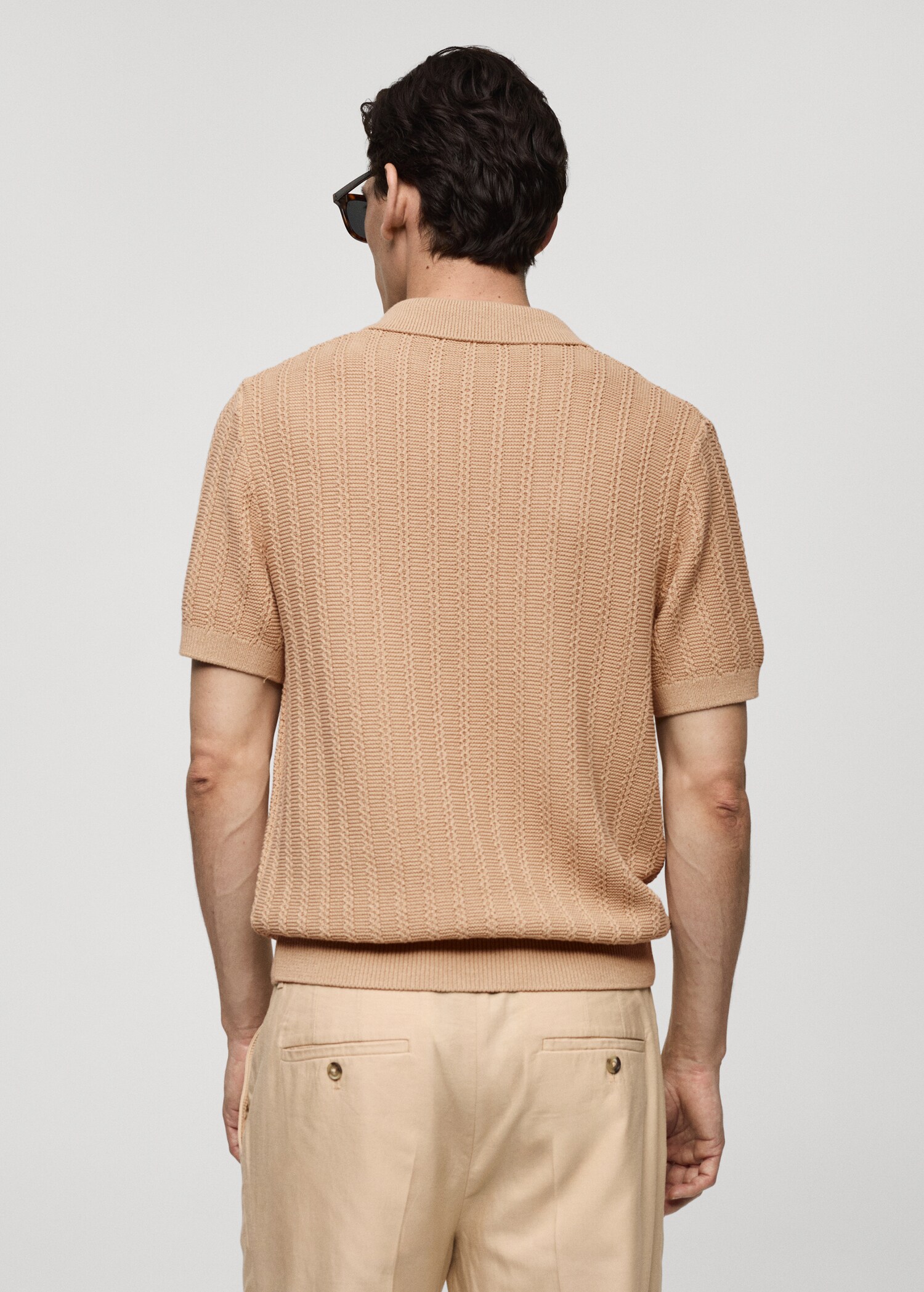 Polo coton maille torsadée - Verso de l’article