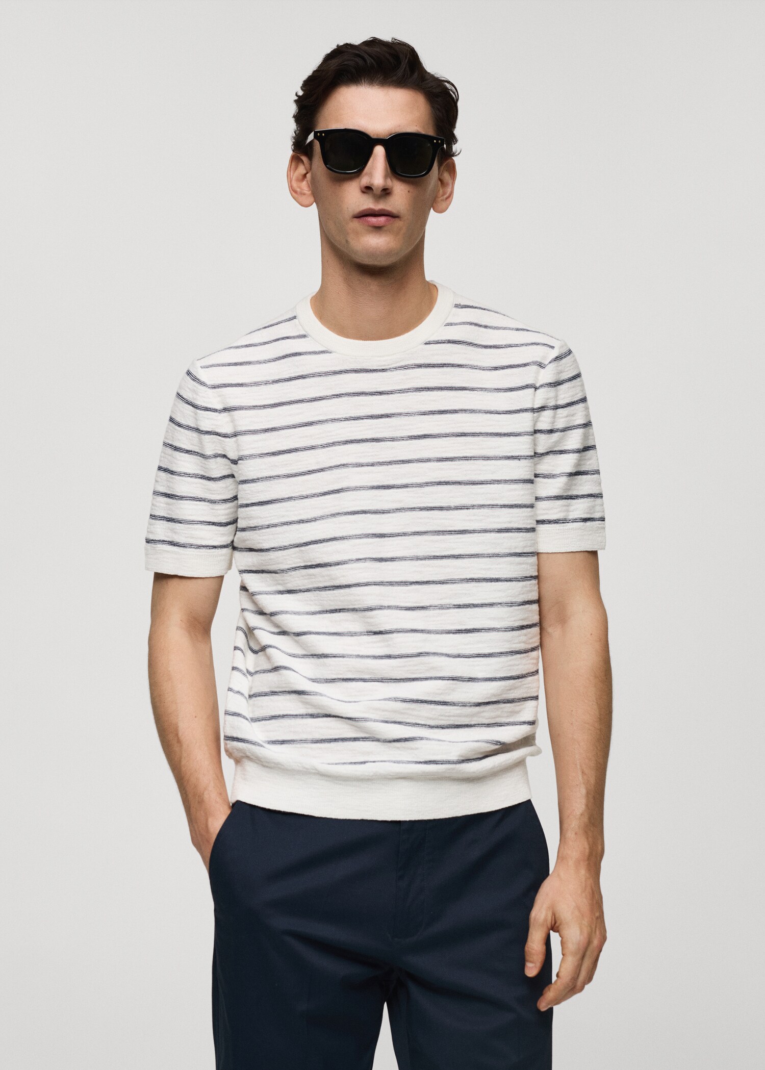Maglietta cotone maglia righe - Piano medio