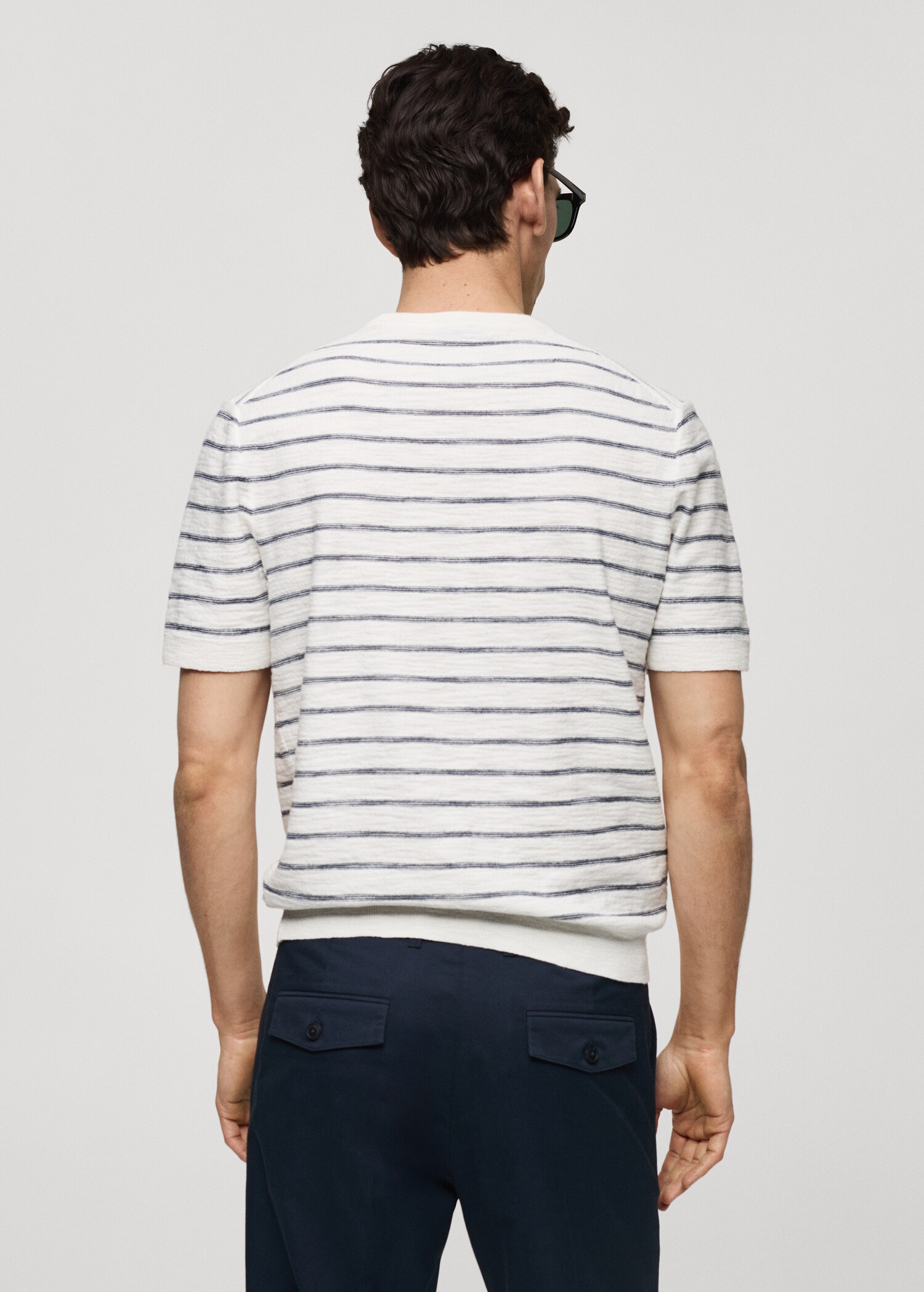 Maglietta cotone maglia righe - Retro dell'articolo