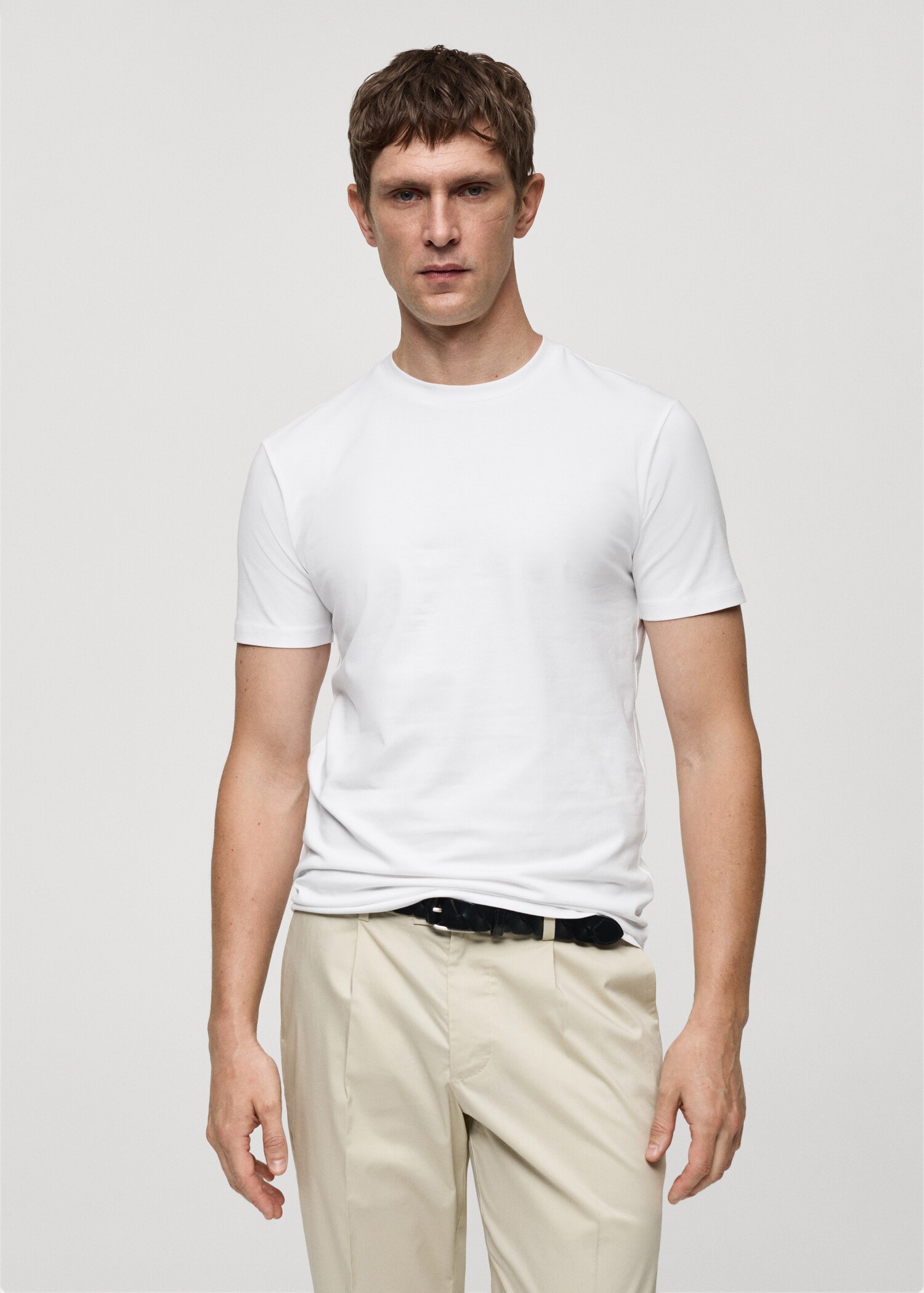 Stretch cotton T-shirt - Medium plane