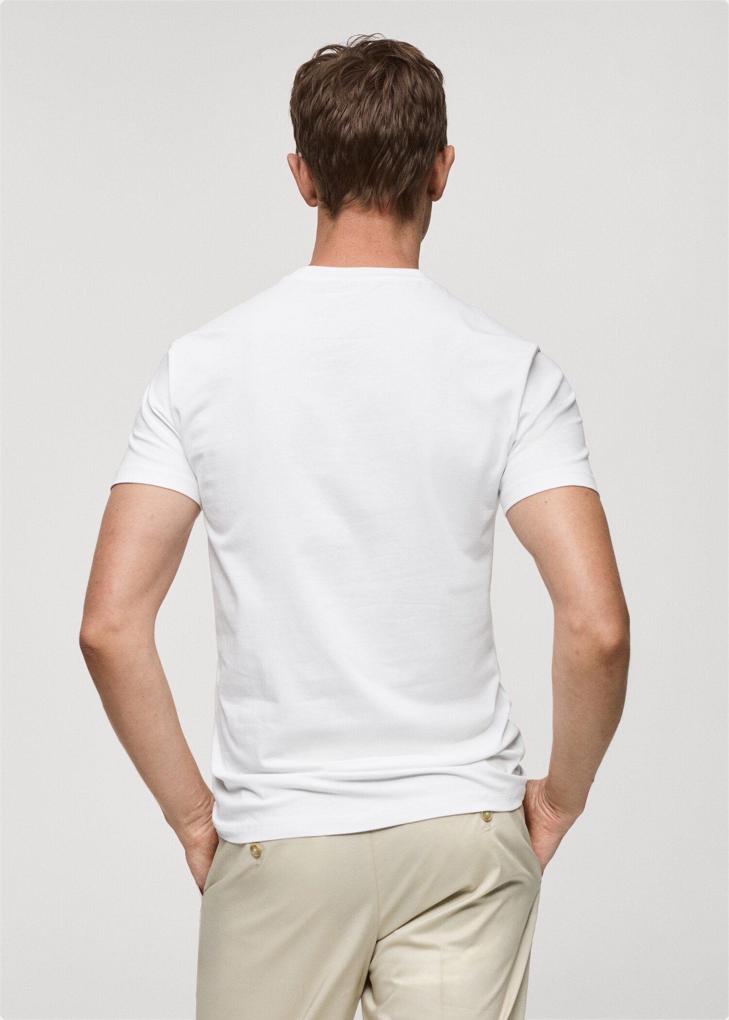 Stretch cotton T-shirt - Reverse of the article