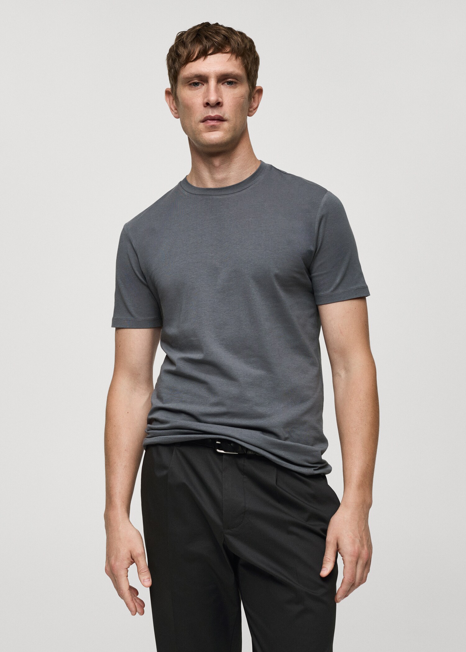 Stretch cotton T-shirt - Medium plane