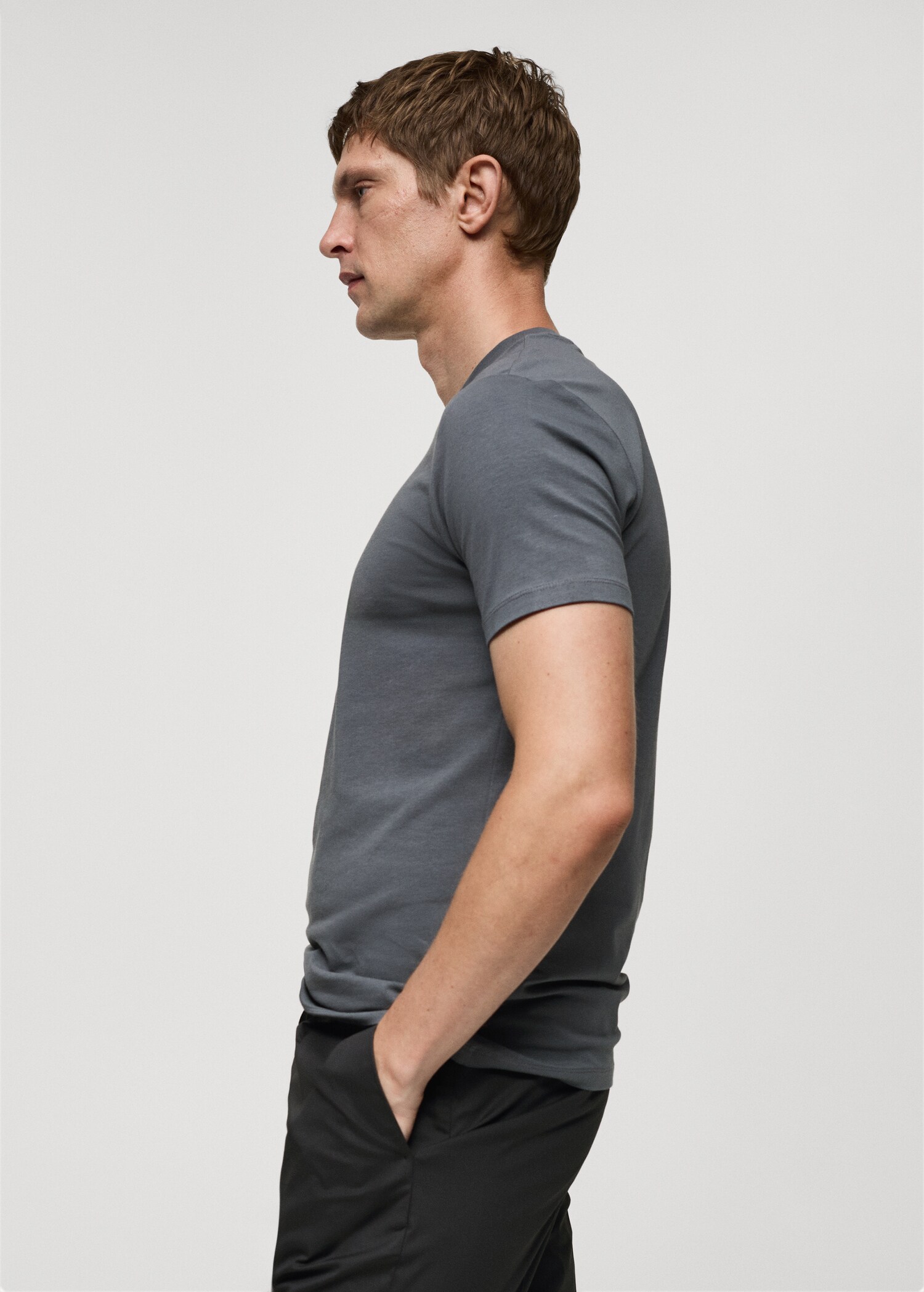 Stretch cotton T-shirt - Details of the article 2