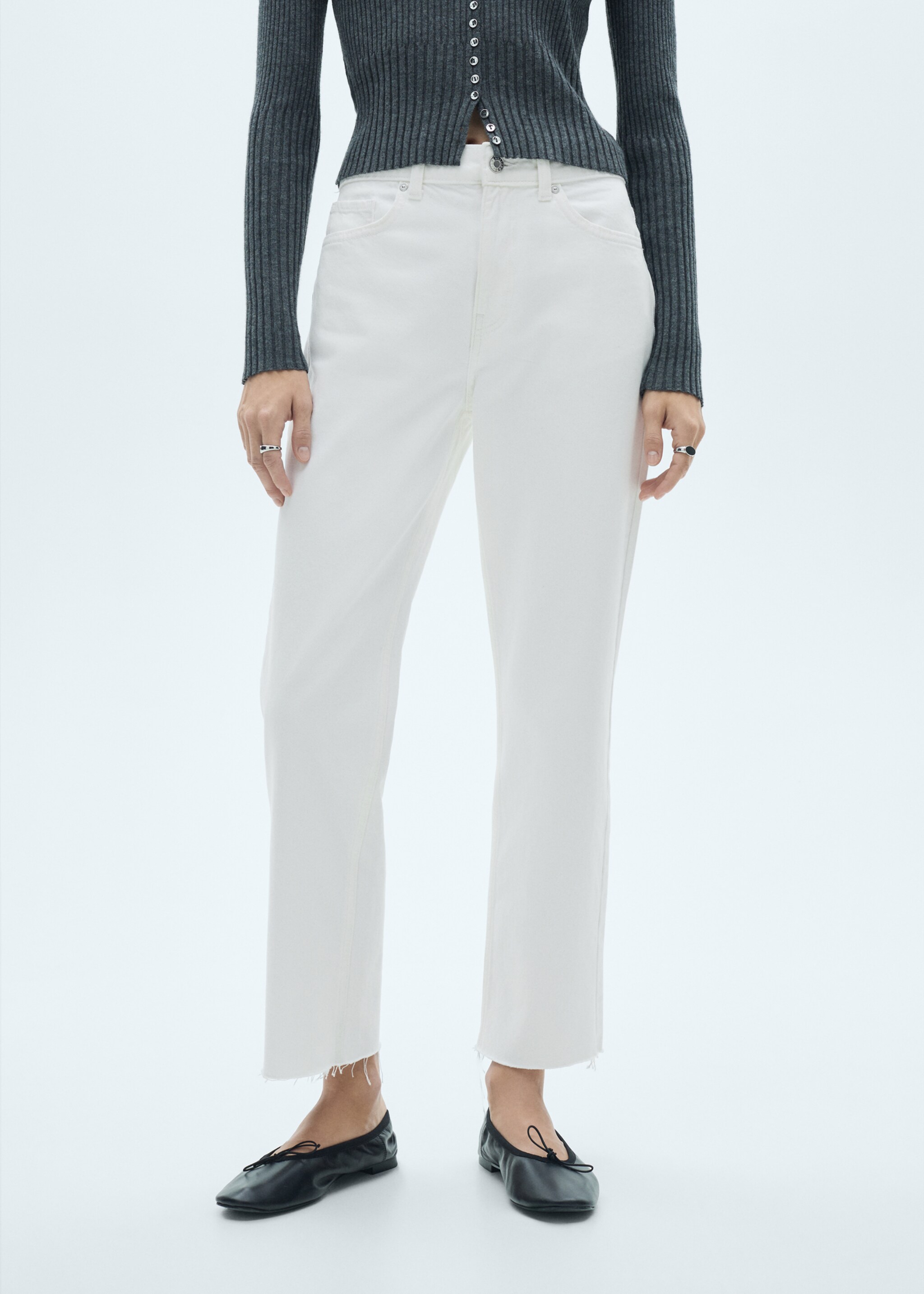 Blugi drepți cropped Blanca - Plan mediu