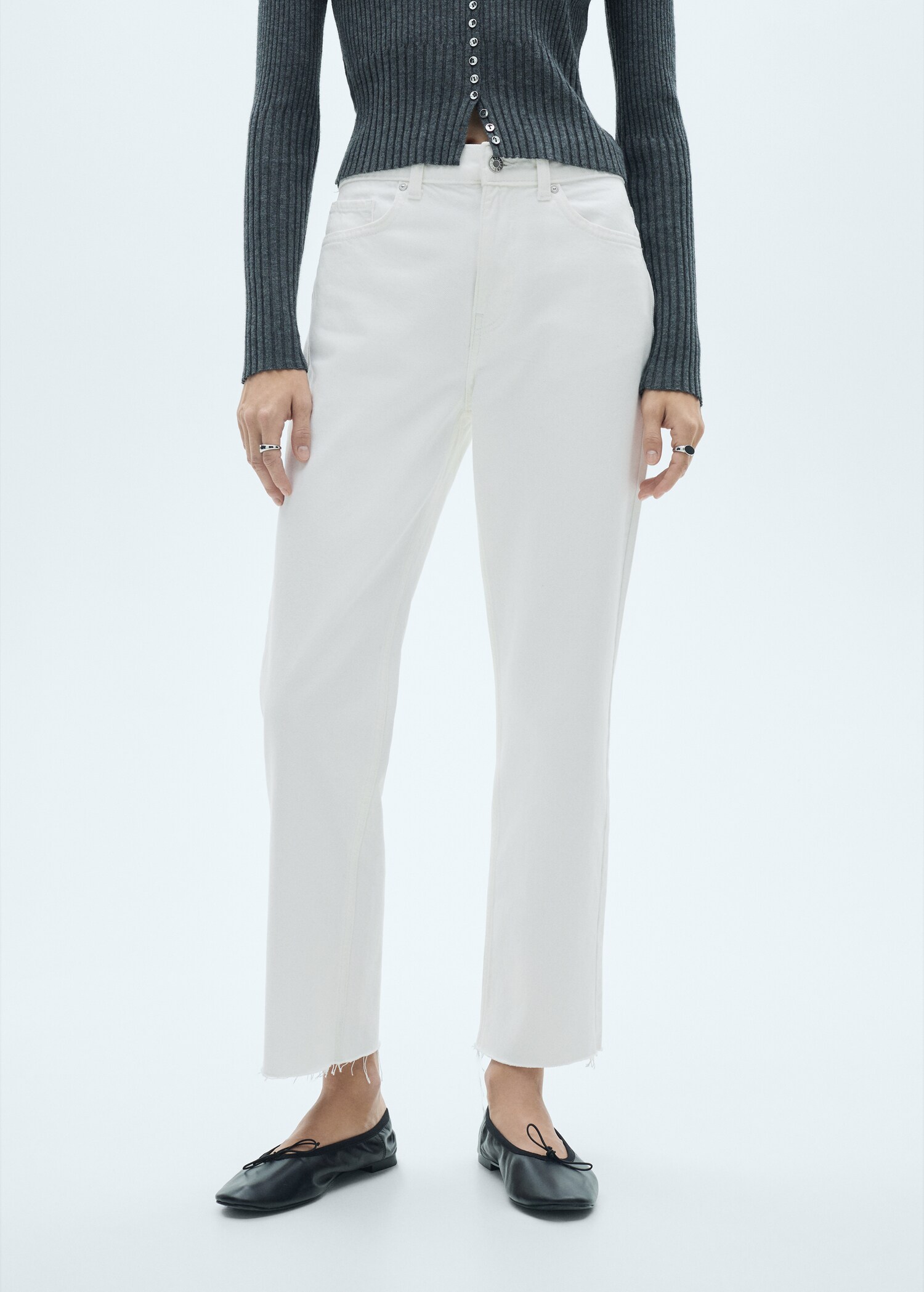 Τζιν Blanca ίσιο crop - Μεσαίο πλάνο