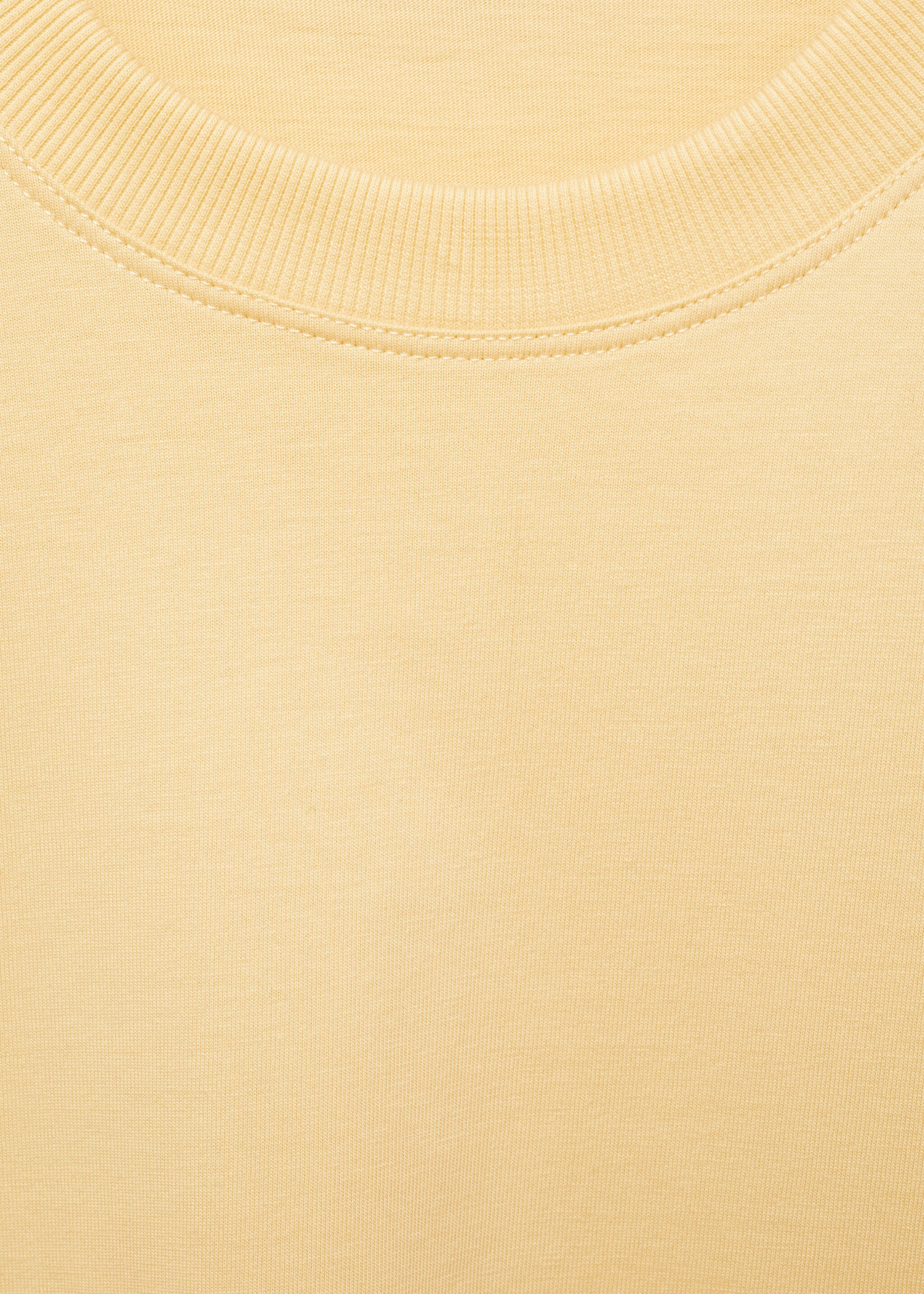 Printed cotton-blend T-shirt - Details of the article 8, Pastel Yellow. Ref: 77050590-00.