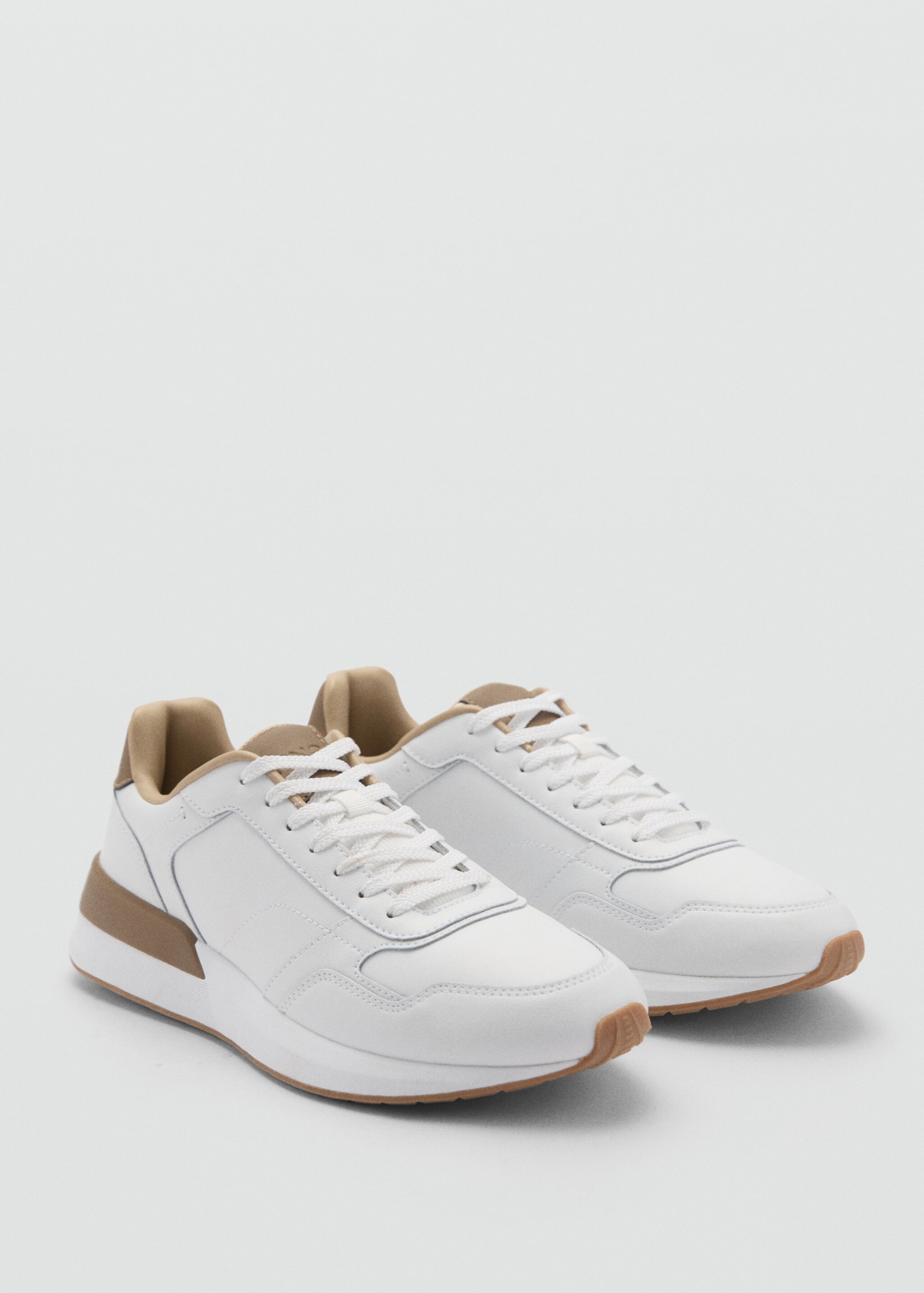 Kombinierte Leder-Sneakers - Mittlere Ansicht