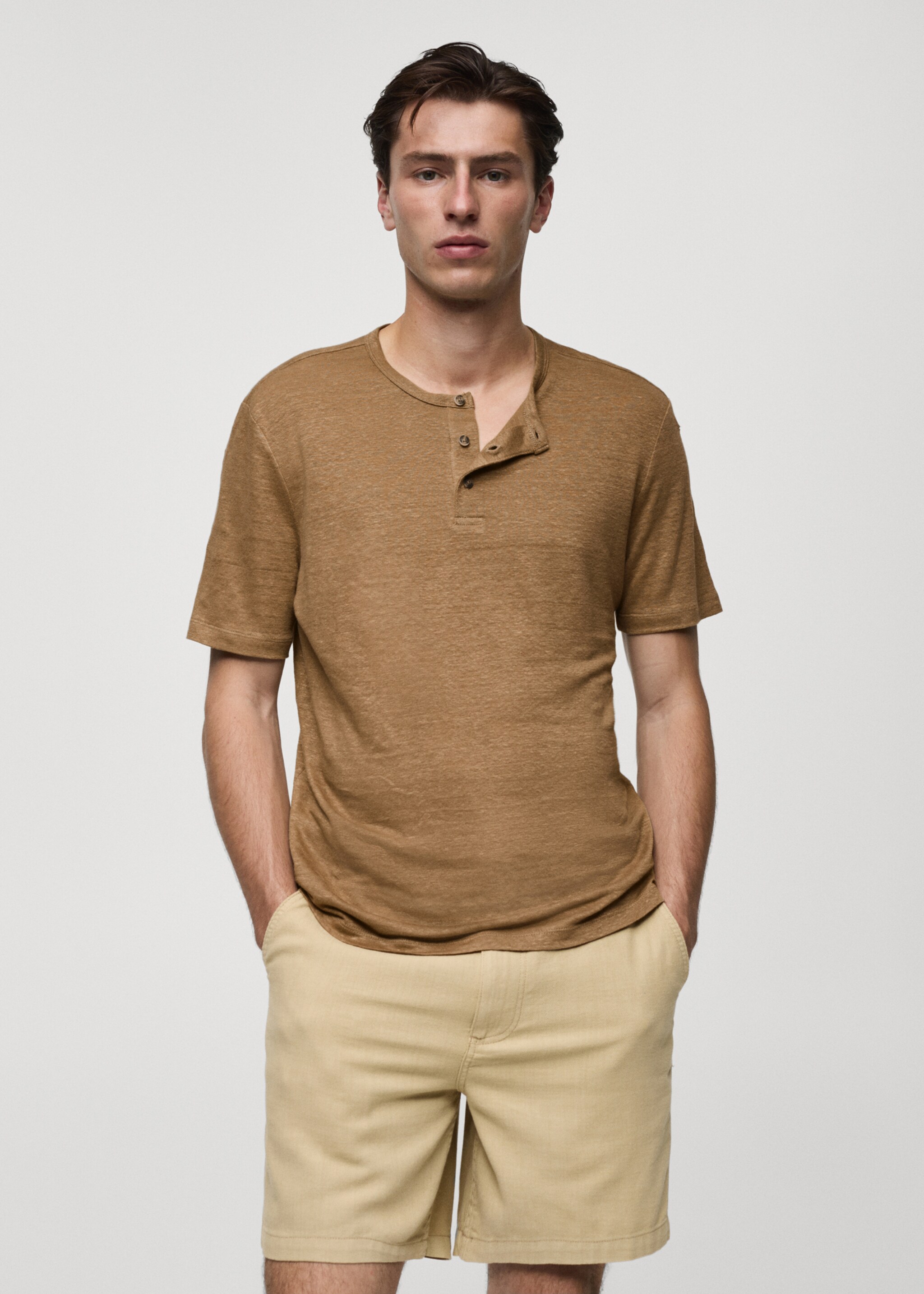 Linen and cotton blend T-shirt - Medium plane