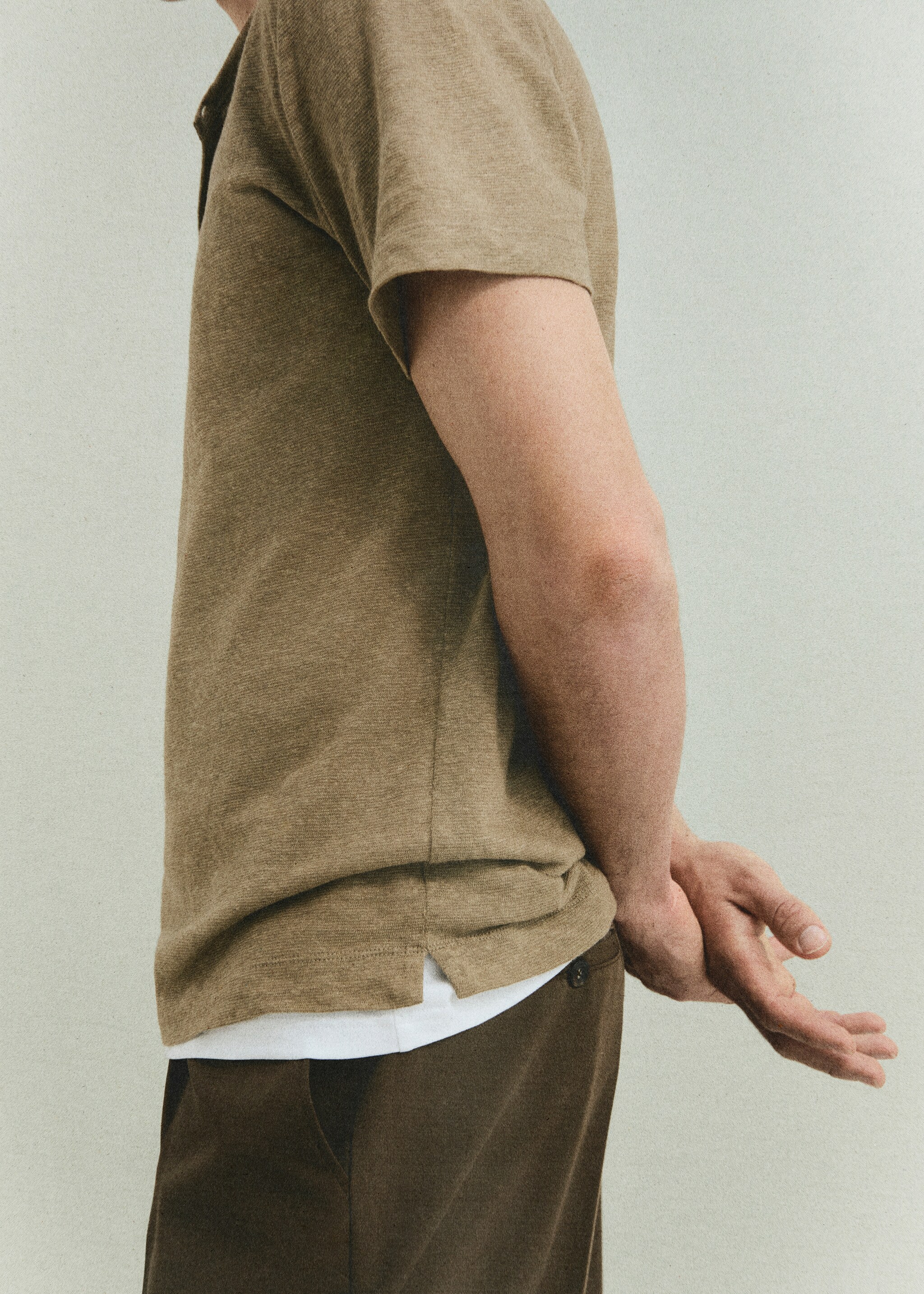 T-shirt lin et coton mélangés - Détail de l'article 3