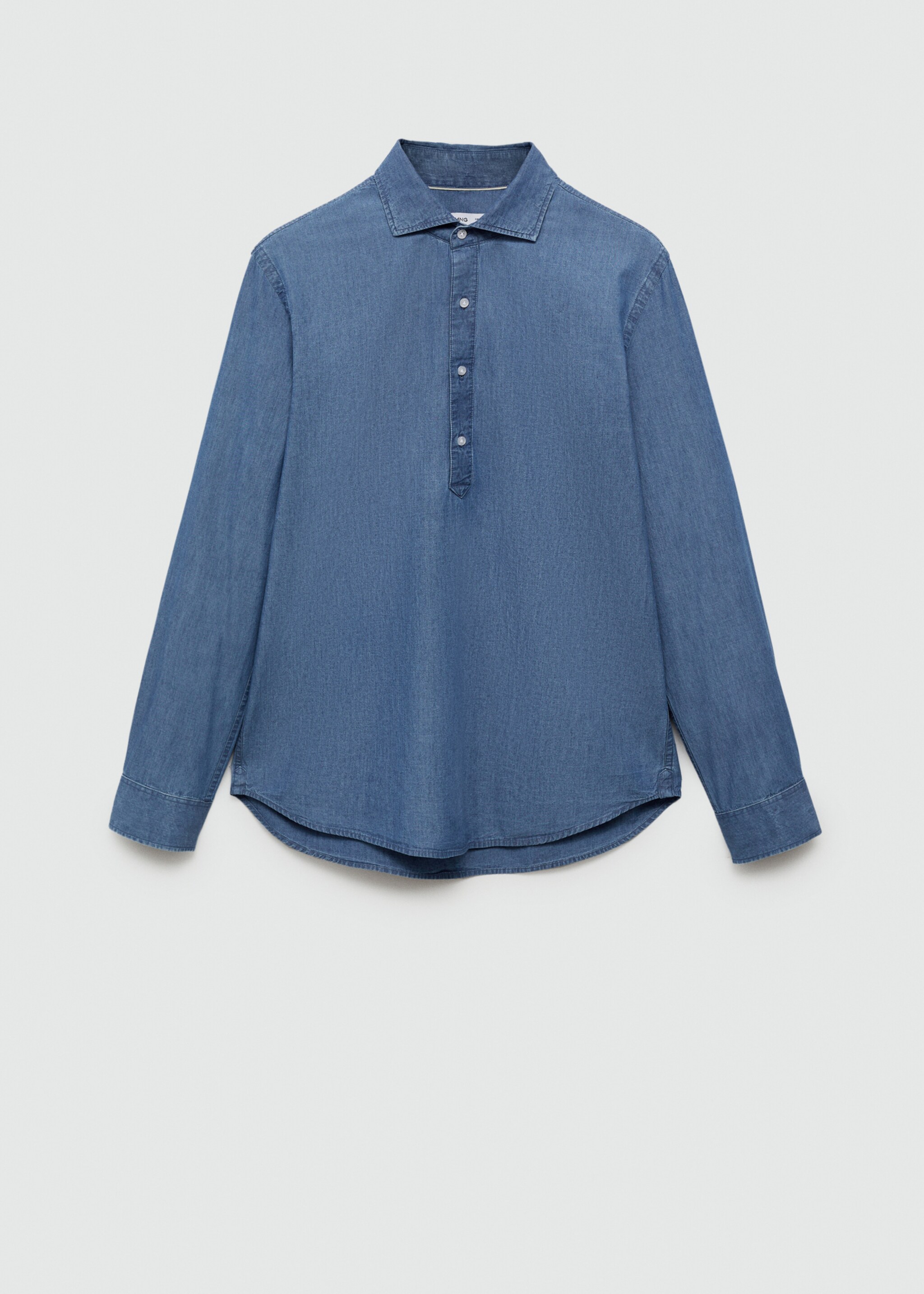 100% chambray pamut pólóing - Termék modell nélkül, Közepes kék. Ref: 77050608-00.
