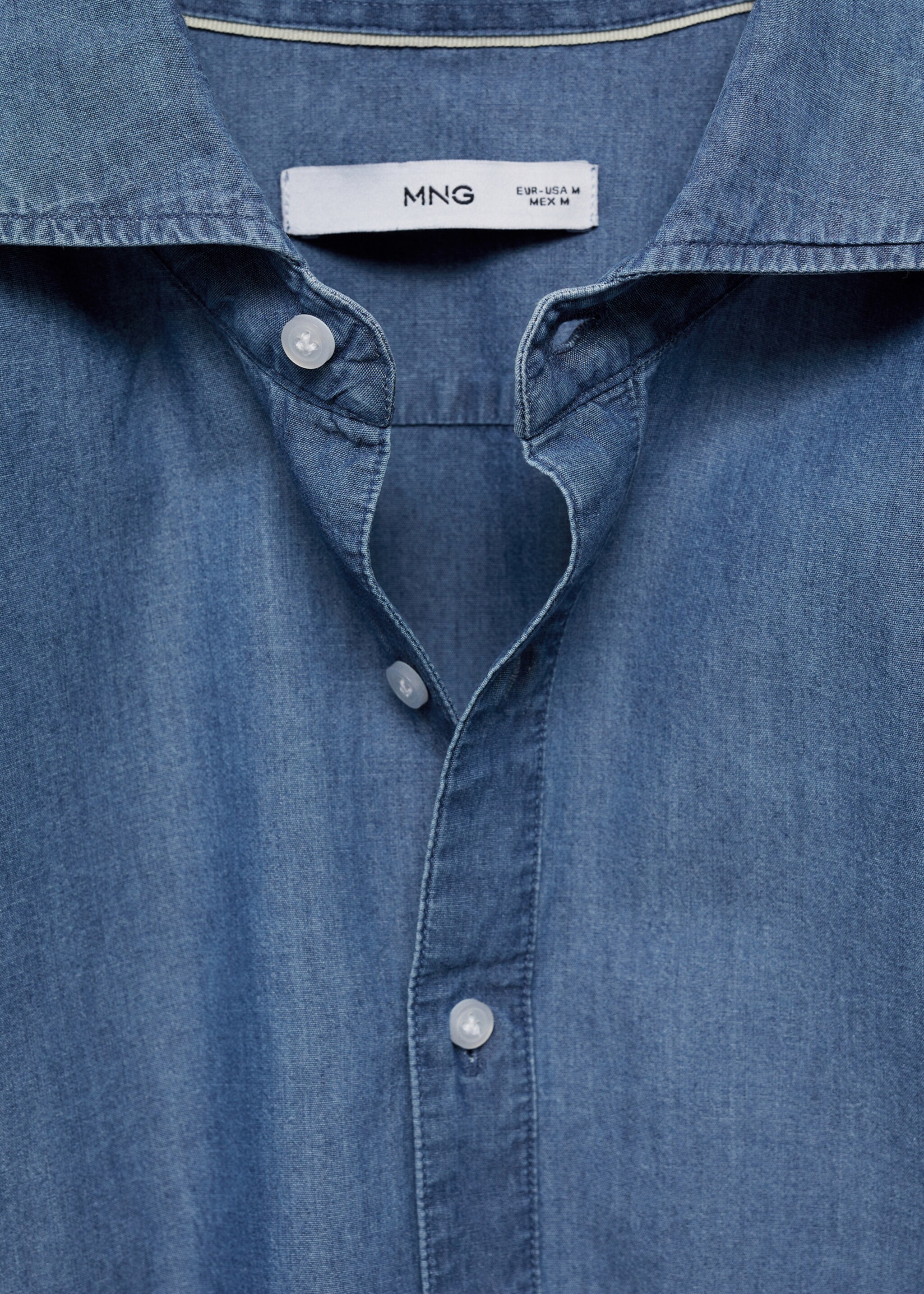 100% chambray pamut pólóing - A termék adatai 8, Közepes kék. Ref: 77050608-00.