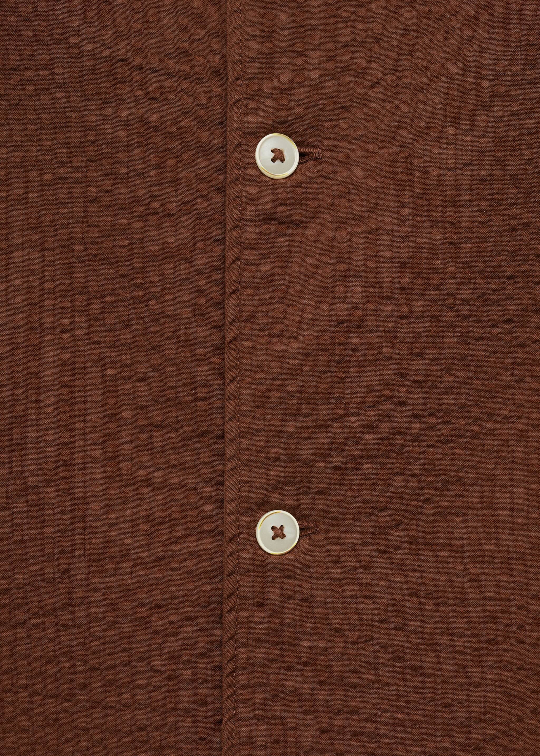 Regular-fit 100% seersucker cotton shirt - Details of the article 0