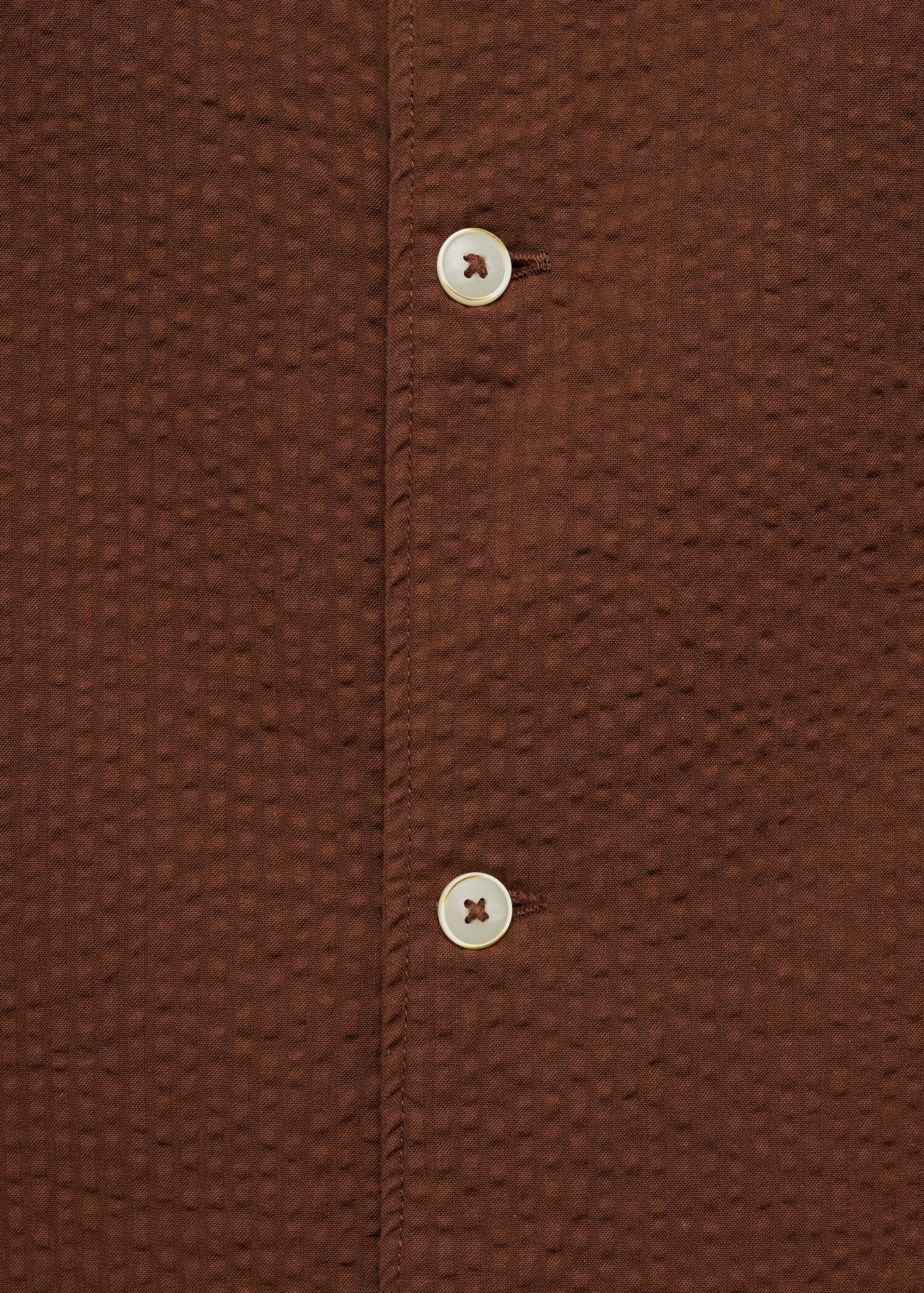 Regular-fit 100% seersucker cotton shirt - Details of the article 0