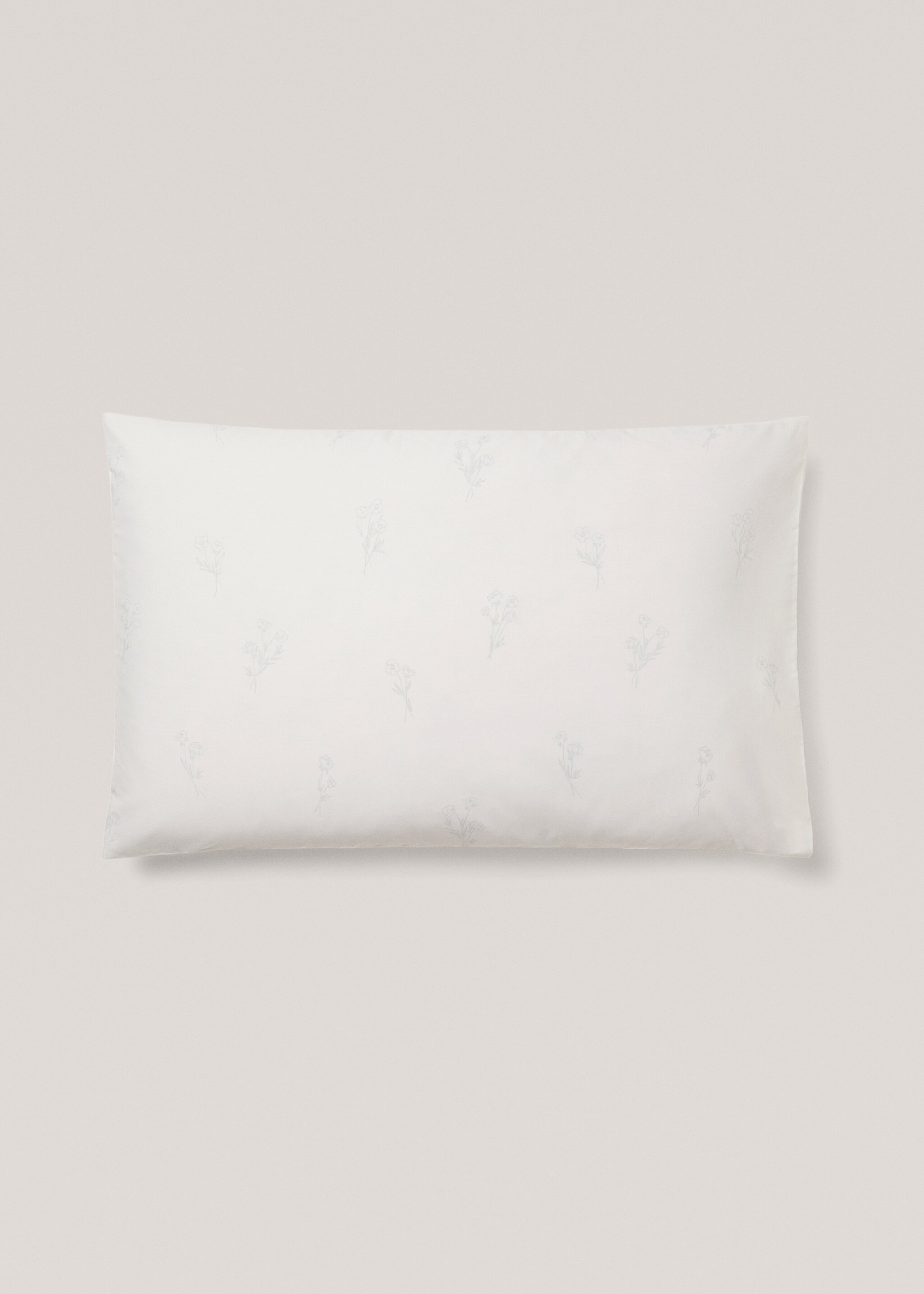 Floral pillow case 50x75cm - Article without model, Aqua Green. Ref: 77050617-00.