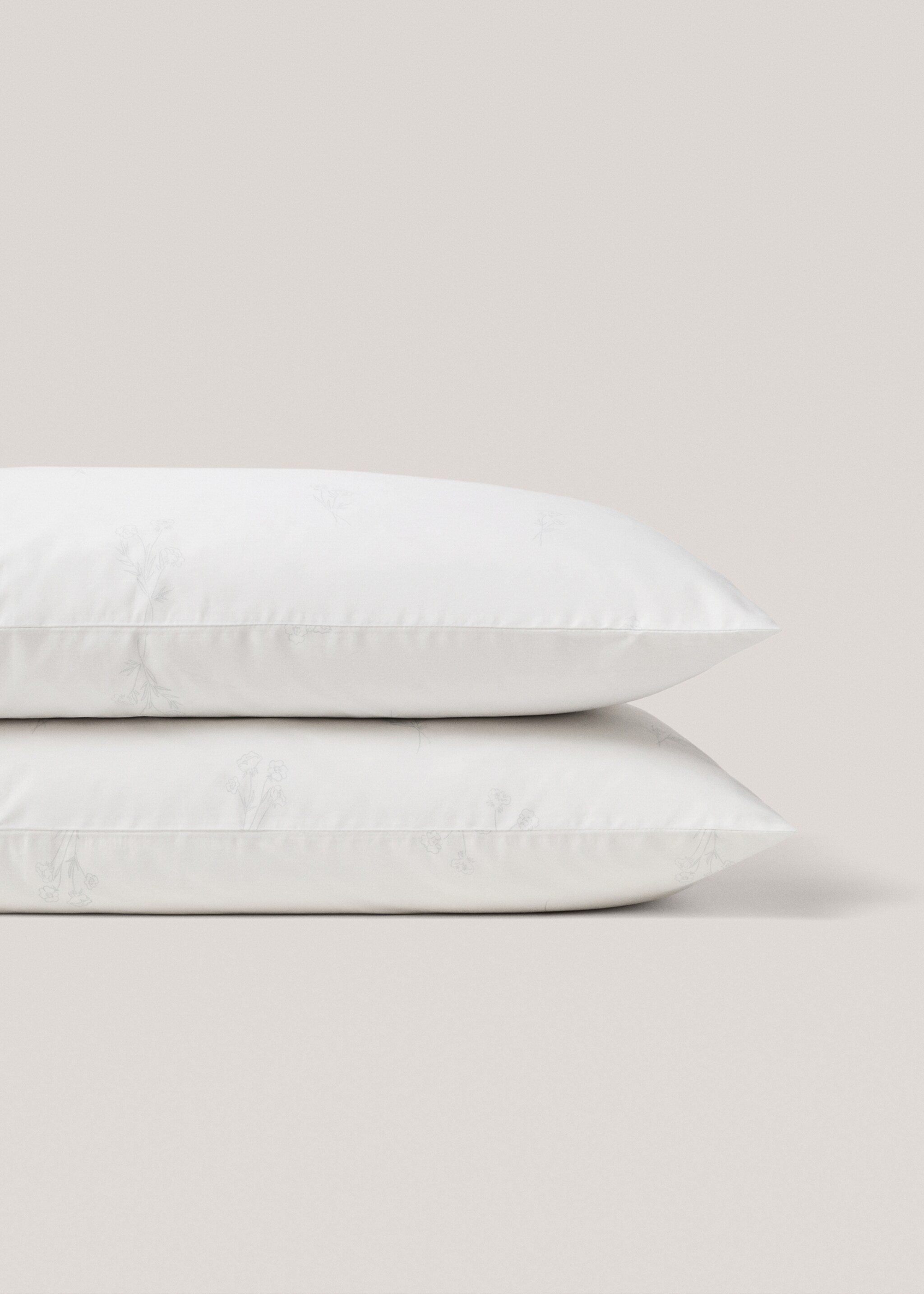 Floral pillow case 50x75cm - Details of the article 3, Aqua Green. Ref: 77050617-00.