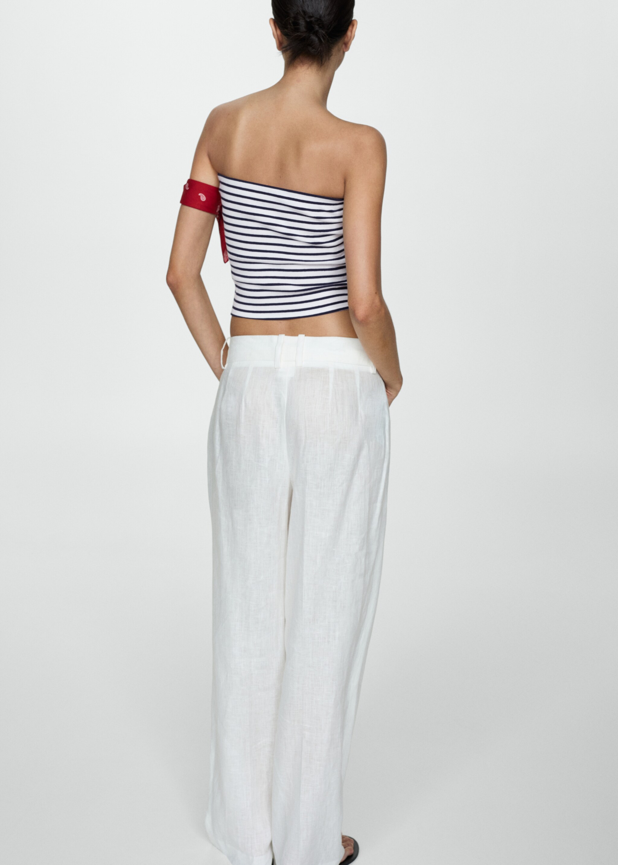 Cotton bandeau top - Reverse of the article, Dark Navy. Ref: 77050623-00.