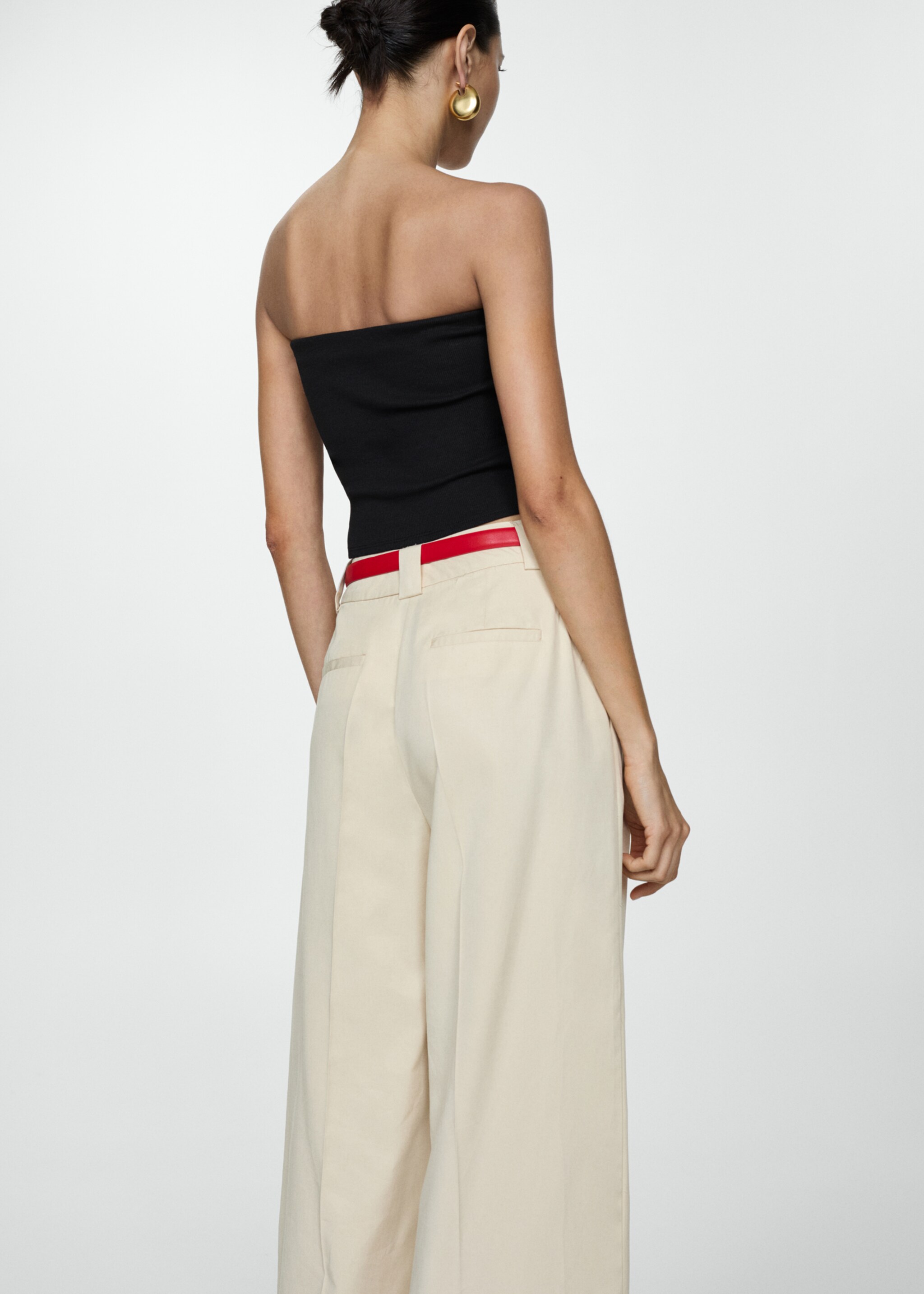 Cotton bandeau top - Reverse of the article, Black. Ref: 77050623-00.