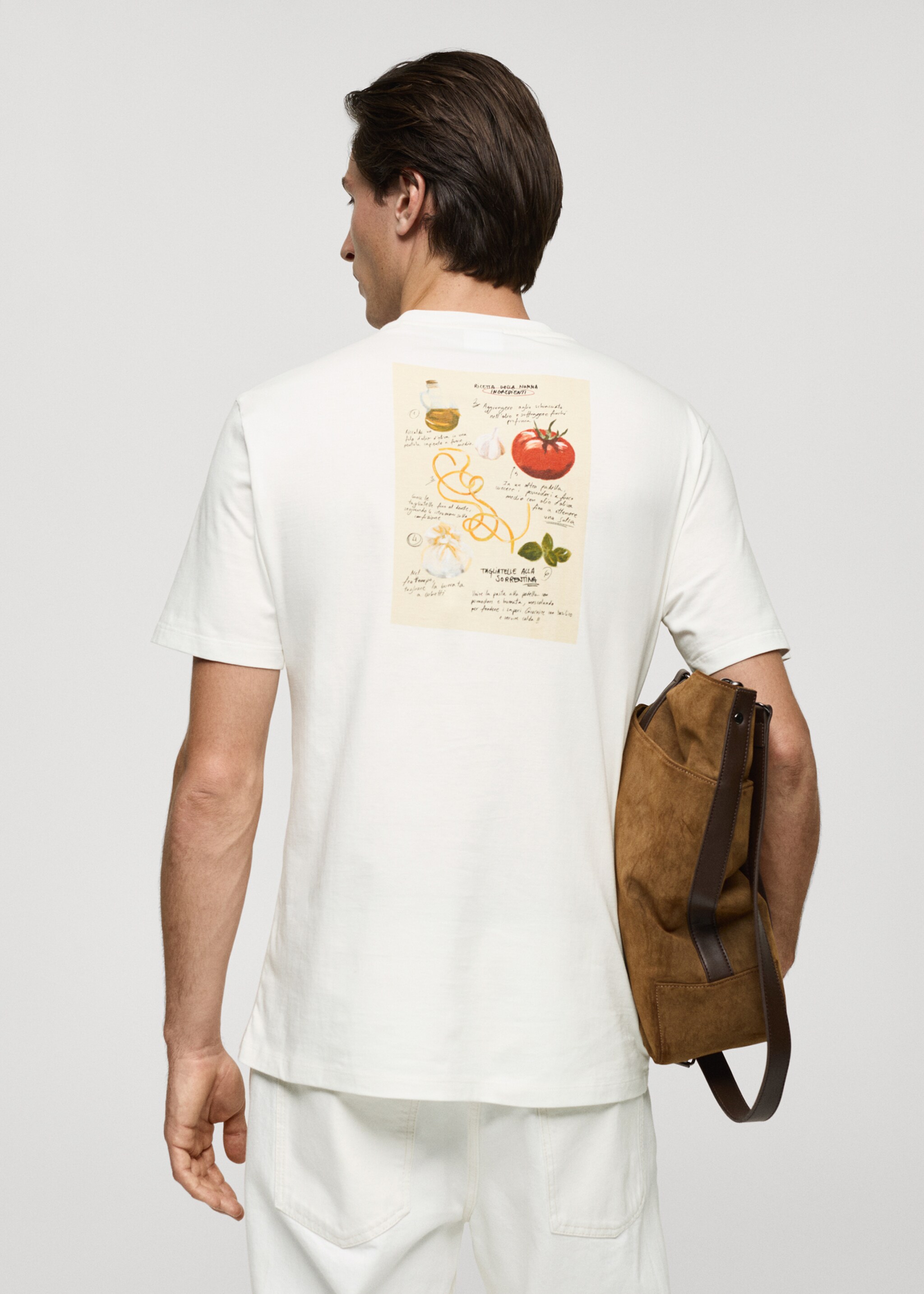 Regular fit printed cotton t-shirt - Reverse of the article, Off White. Ref: 77050642-00.