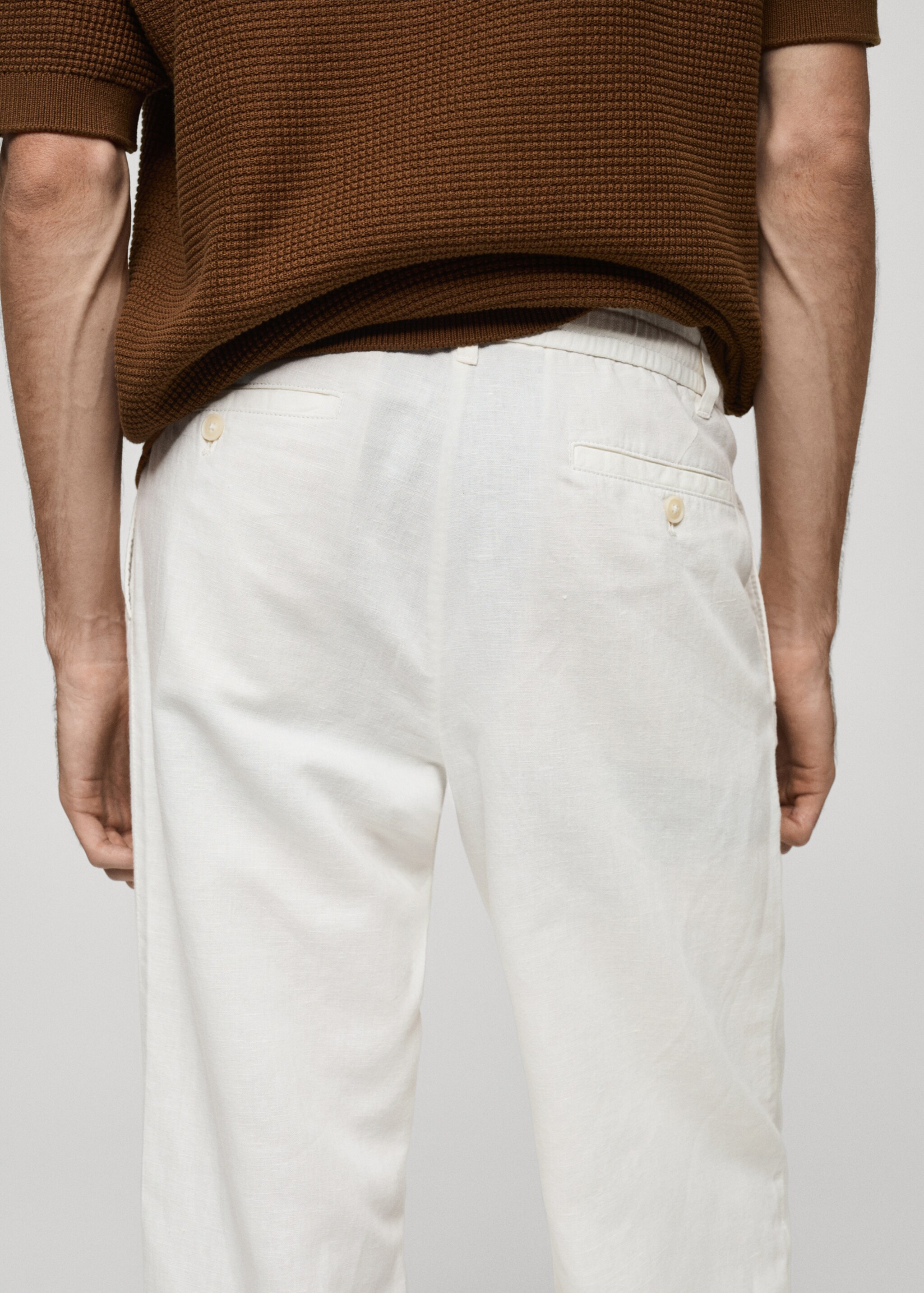 Pantalón slim fit lino cordón - Detalle del artículo 6