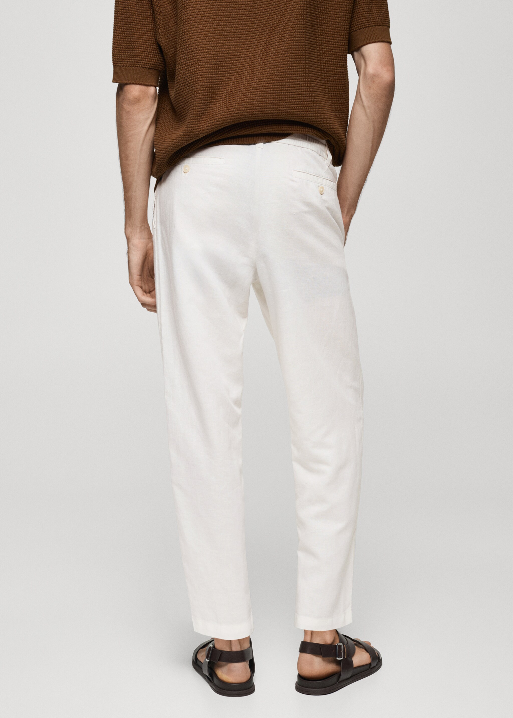 Pantalón slim fit lino cordón - Reverso del artículo