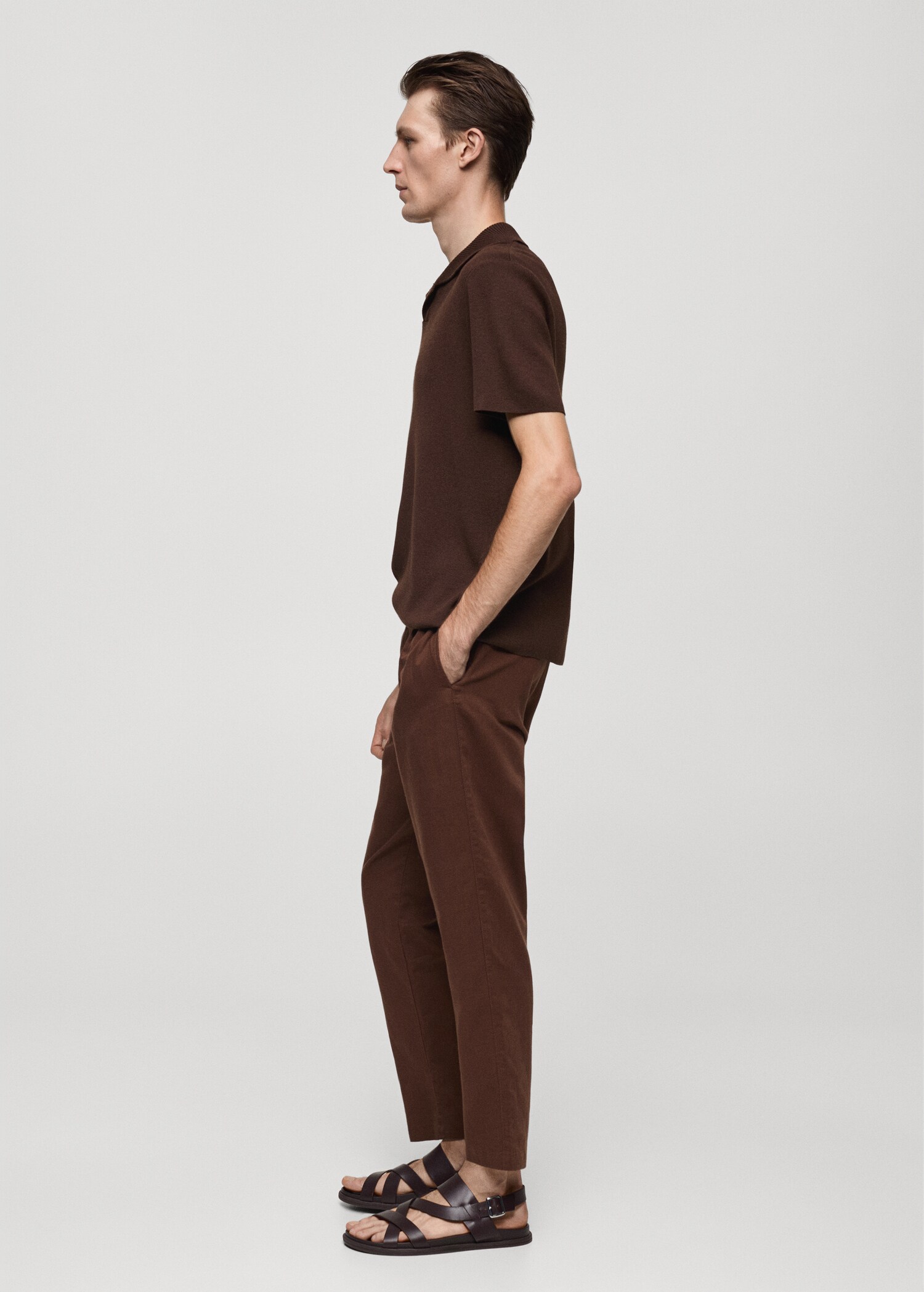 Slim-fit trousers with drawstring - Details of the article 2