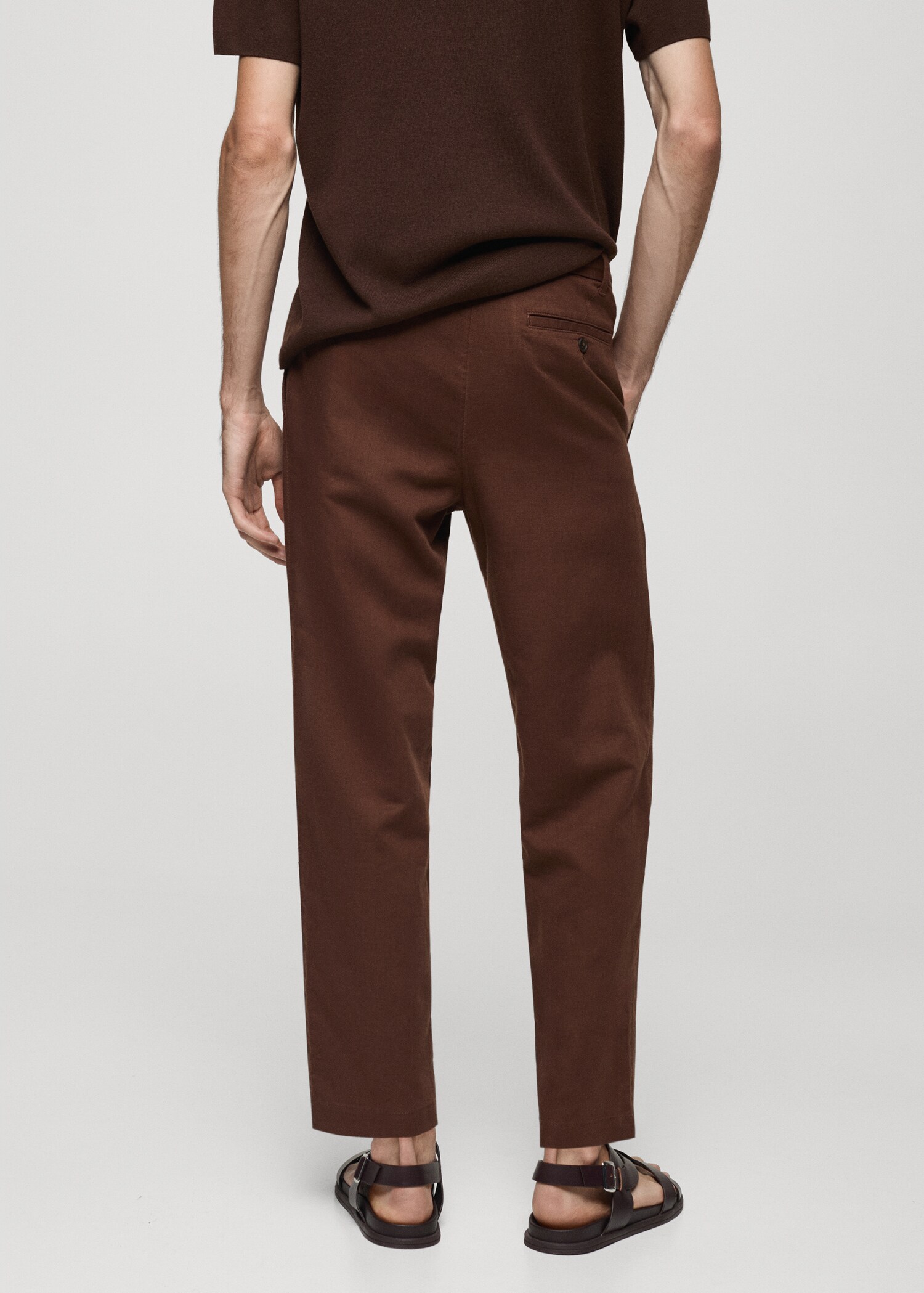 Slim-fit trousers with drawstring - Reverse of the article