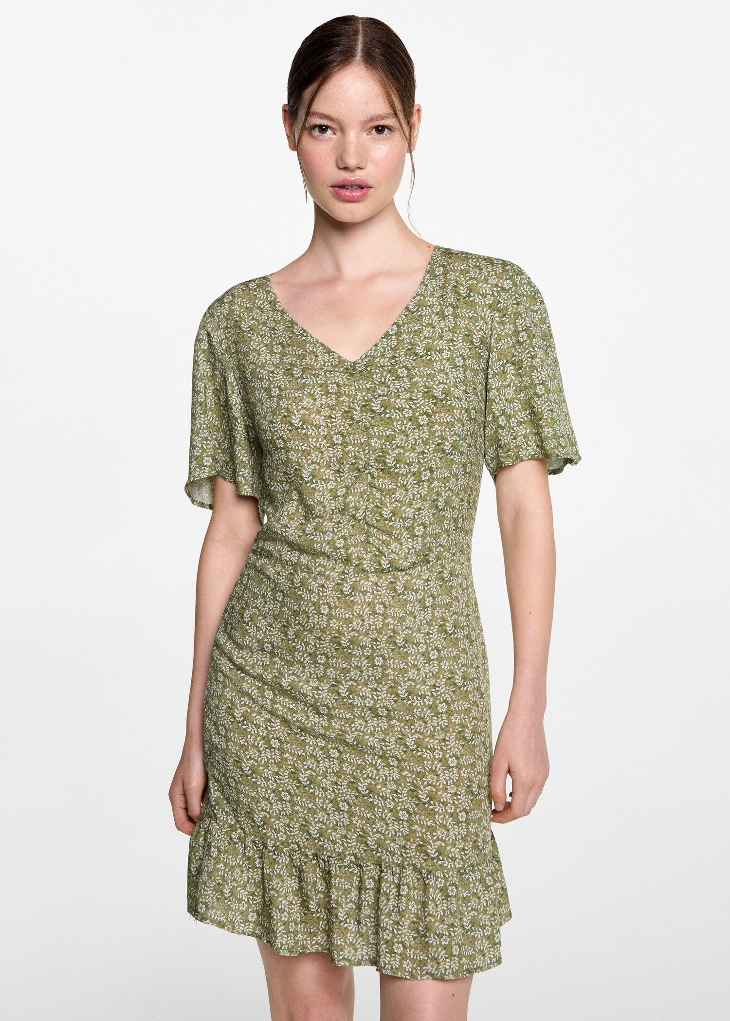 Ruffled floral print dress - Medium plane