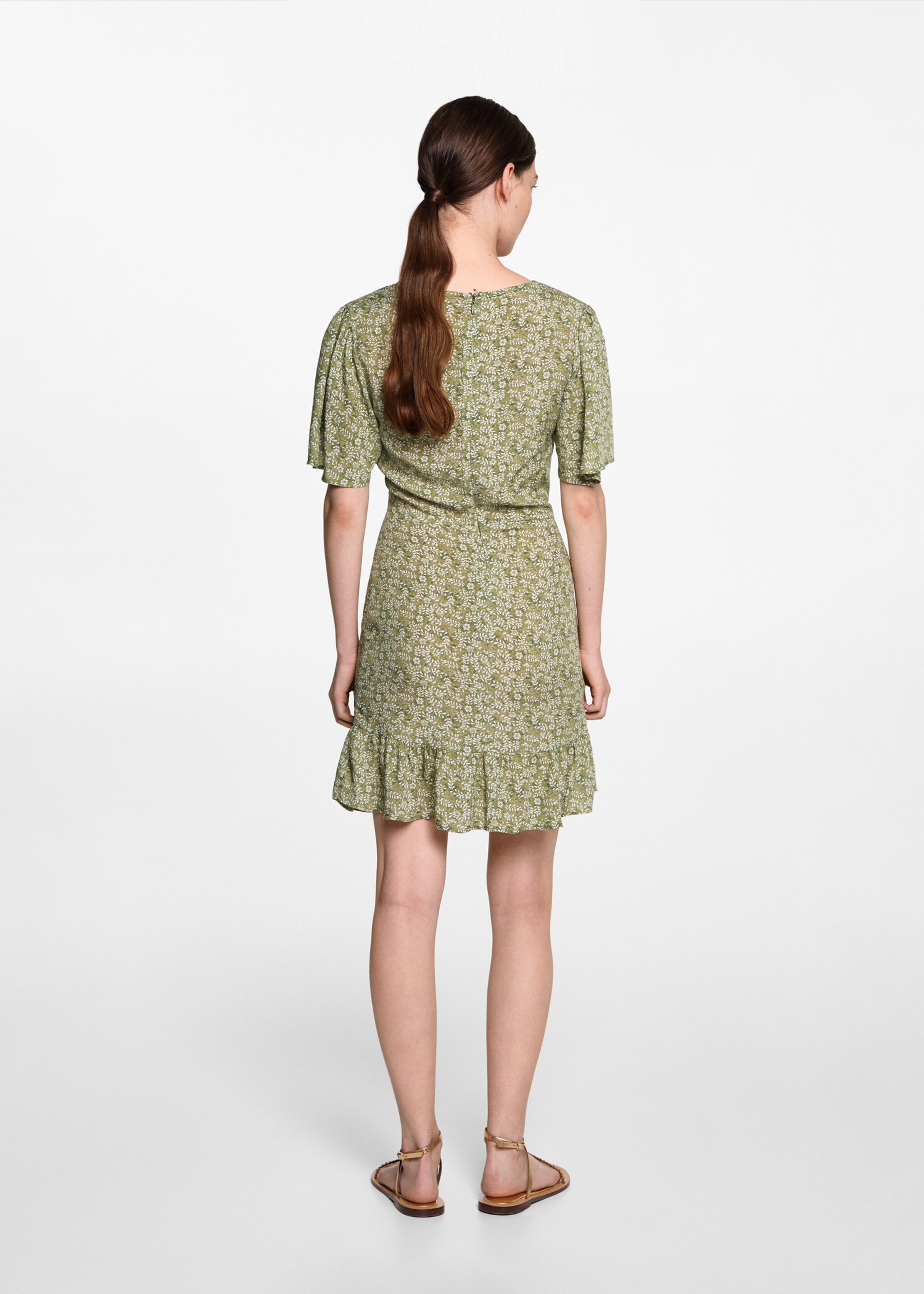 Ruffled floral print dress - Reverse of the article