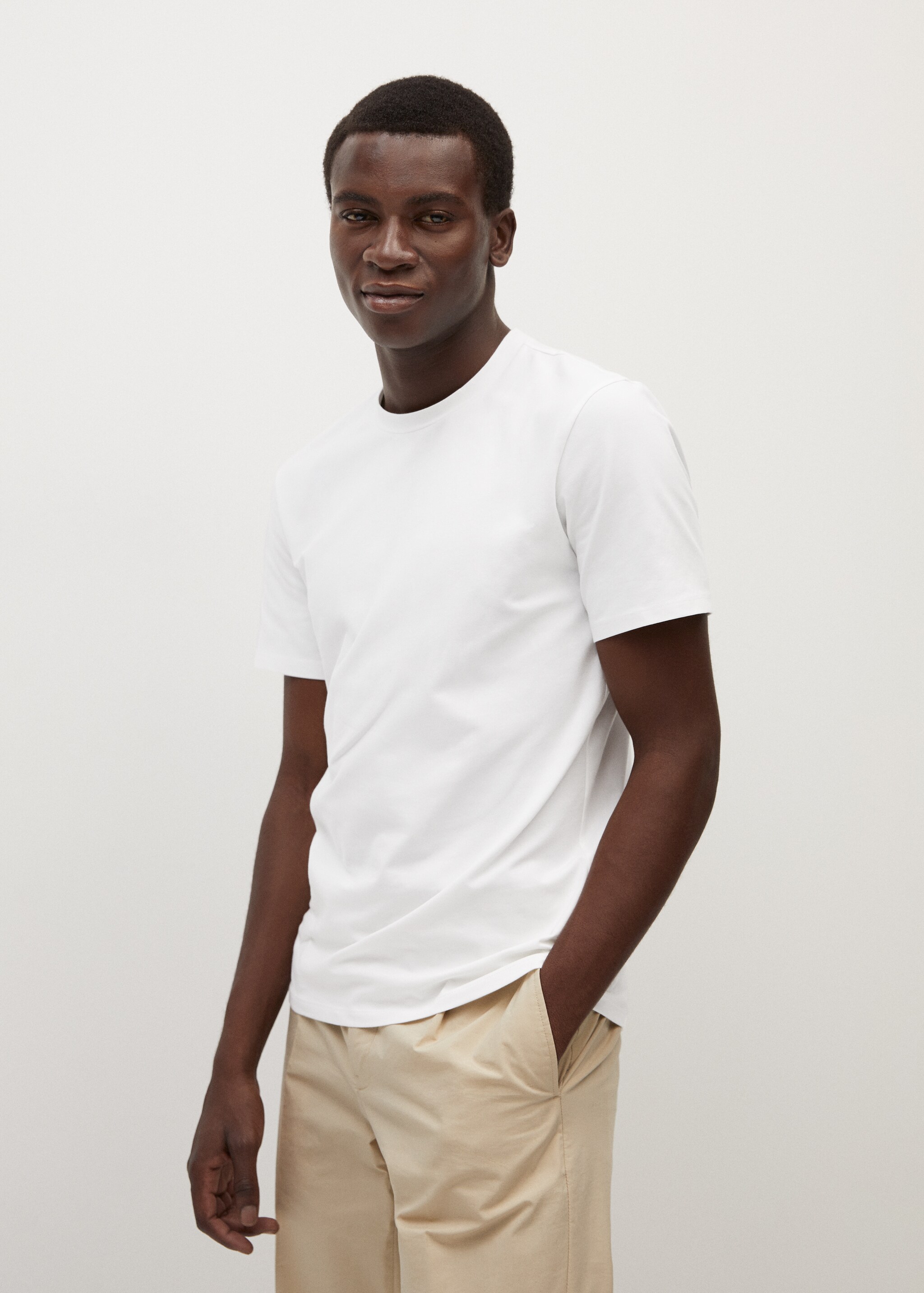Stretch cotton T-shirt - Medium plane