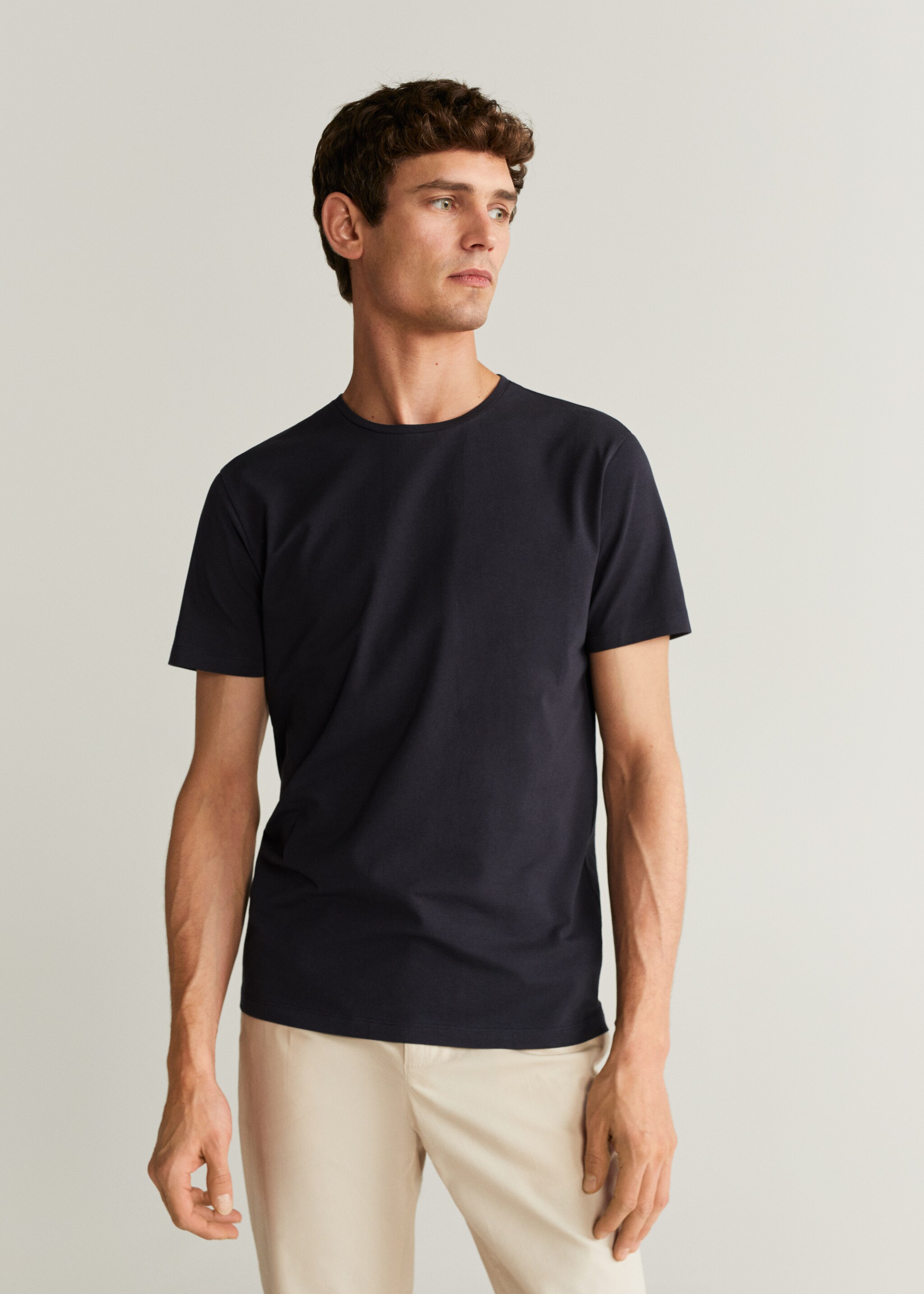 Stretch cotton T-shirt - Medium plane