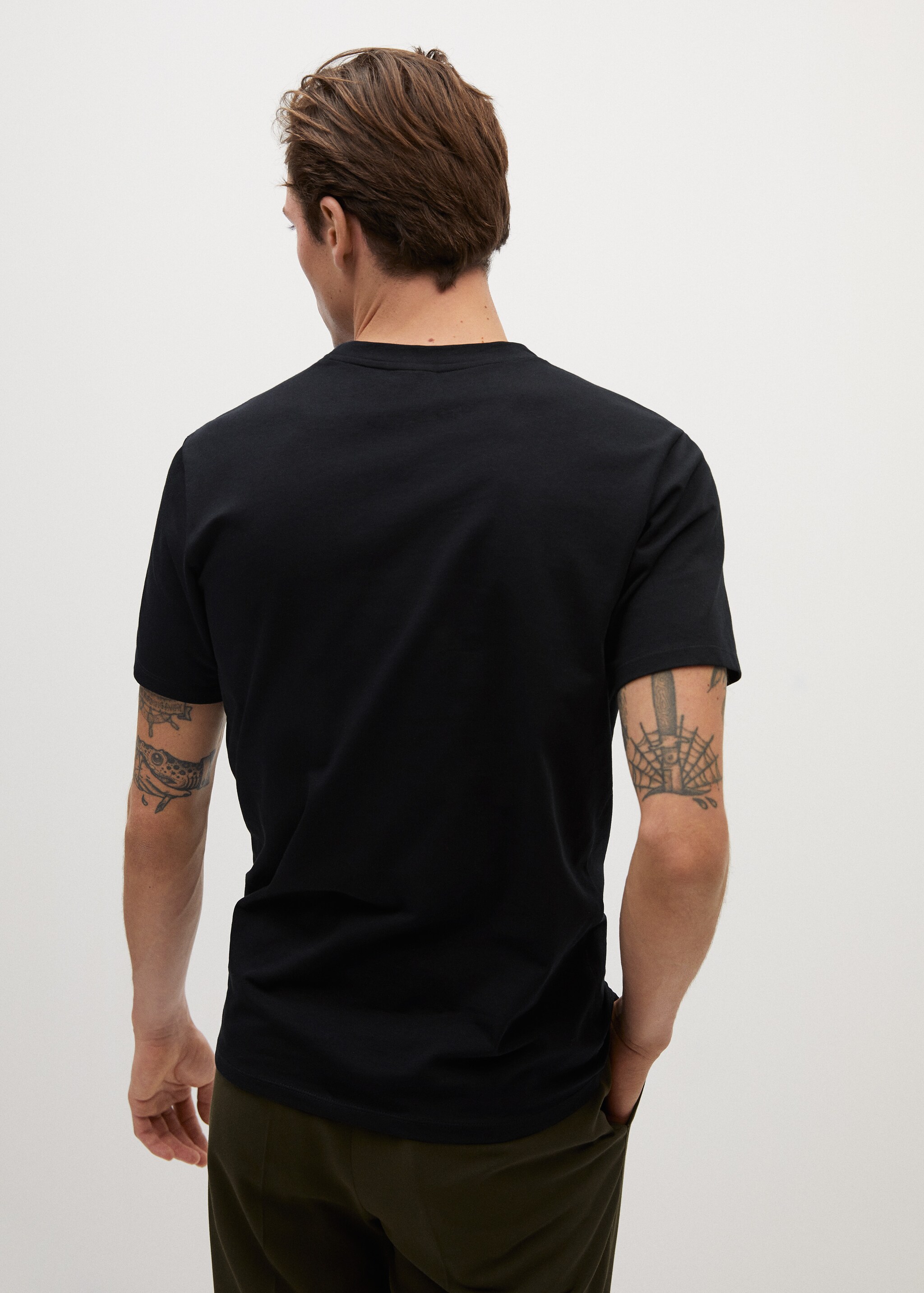 Stretch cotton T-shirt - Reverse of the article