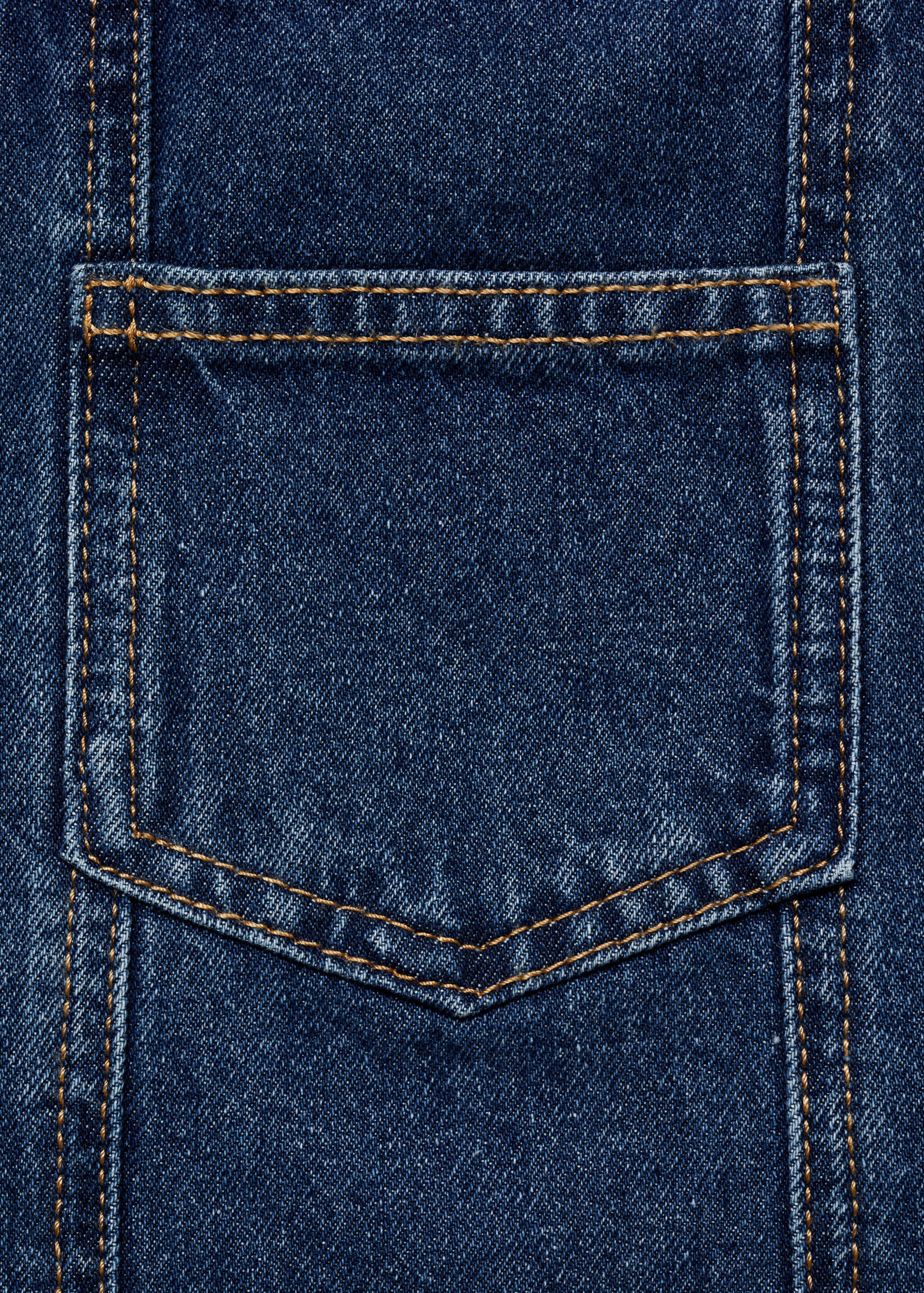 Short denim pinafore - Details of the article 0, Medium Blue. Ref: 77051008-00.