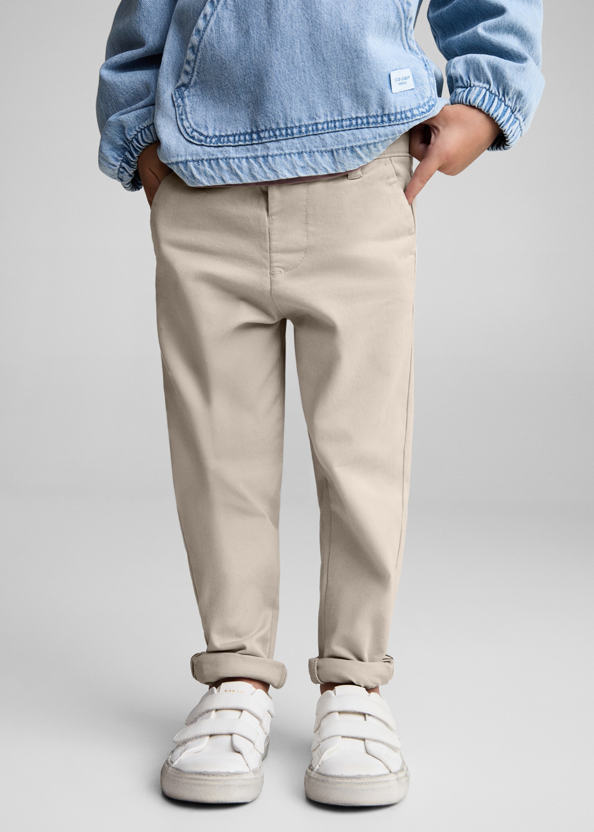 Pantalons xinesos cotó - Detall de l'article 6, Gris gel. Ref: 77051013-00.