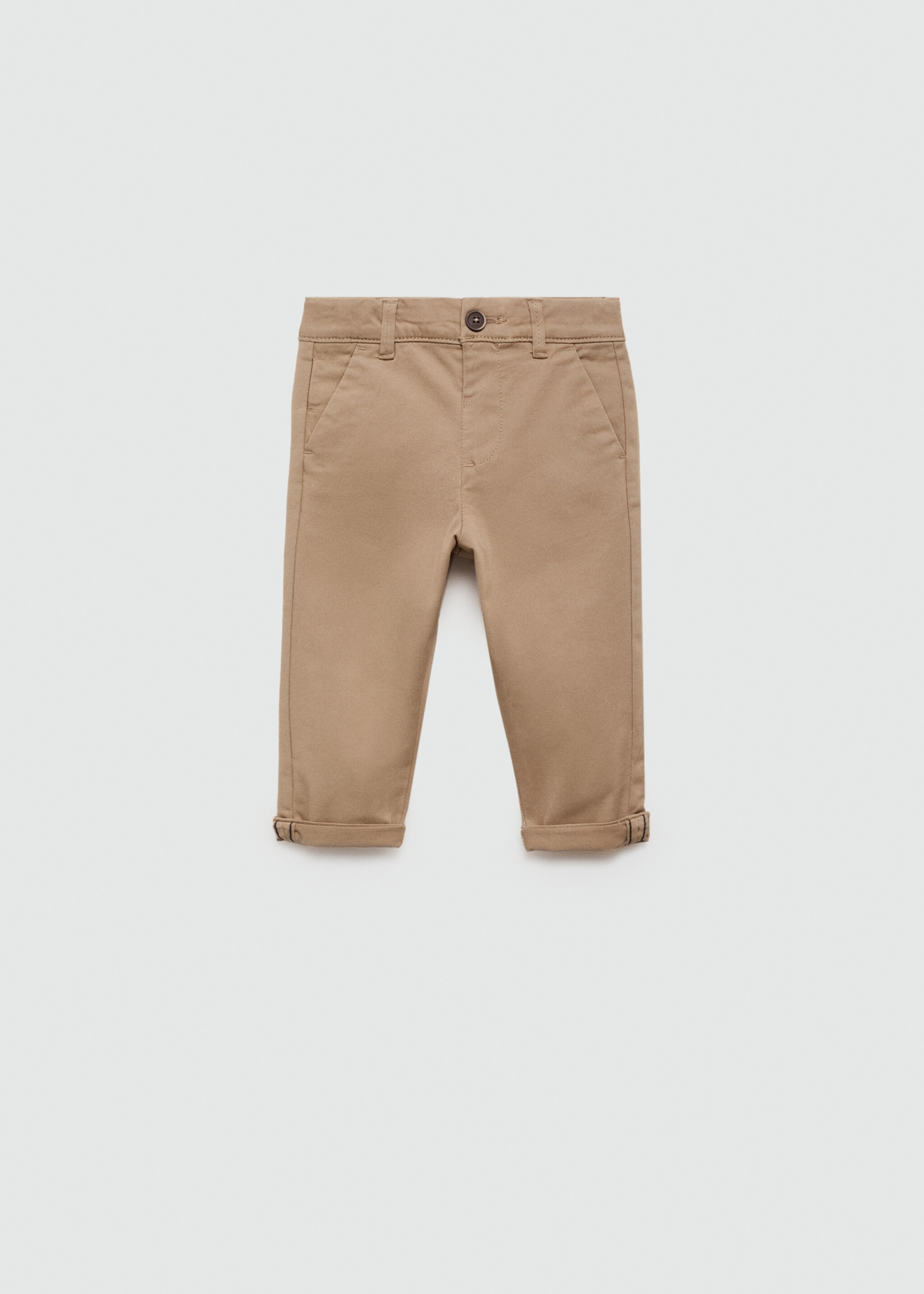 Cotton chinos - Article without model, Beige. Ref: 77051013-00.