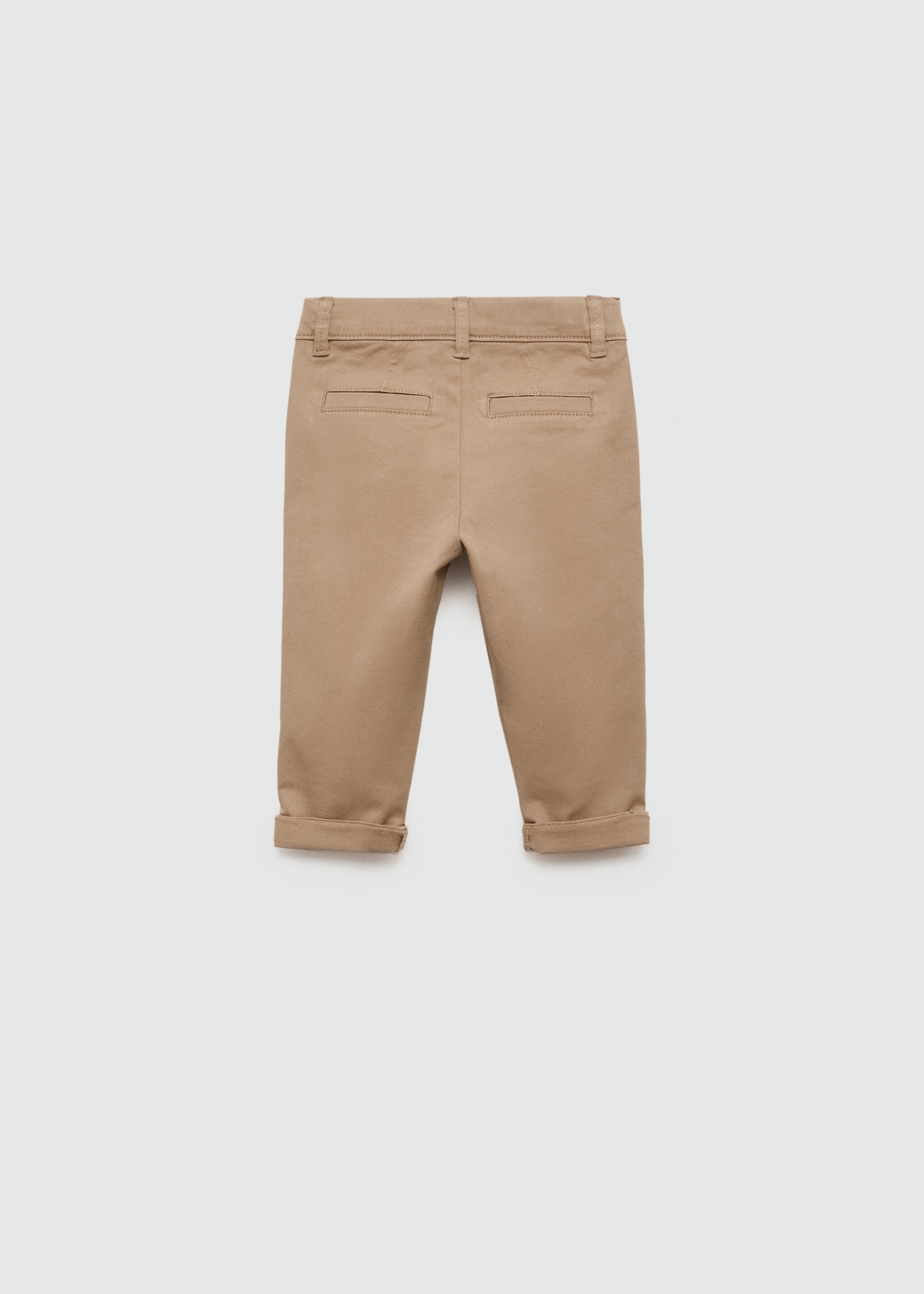 Cotton chinos - Reverse of the article, Beige. Ref: 77051013-00.