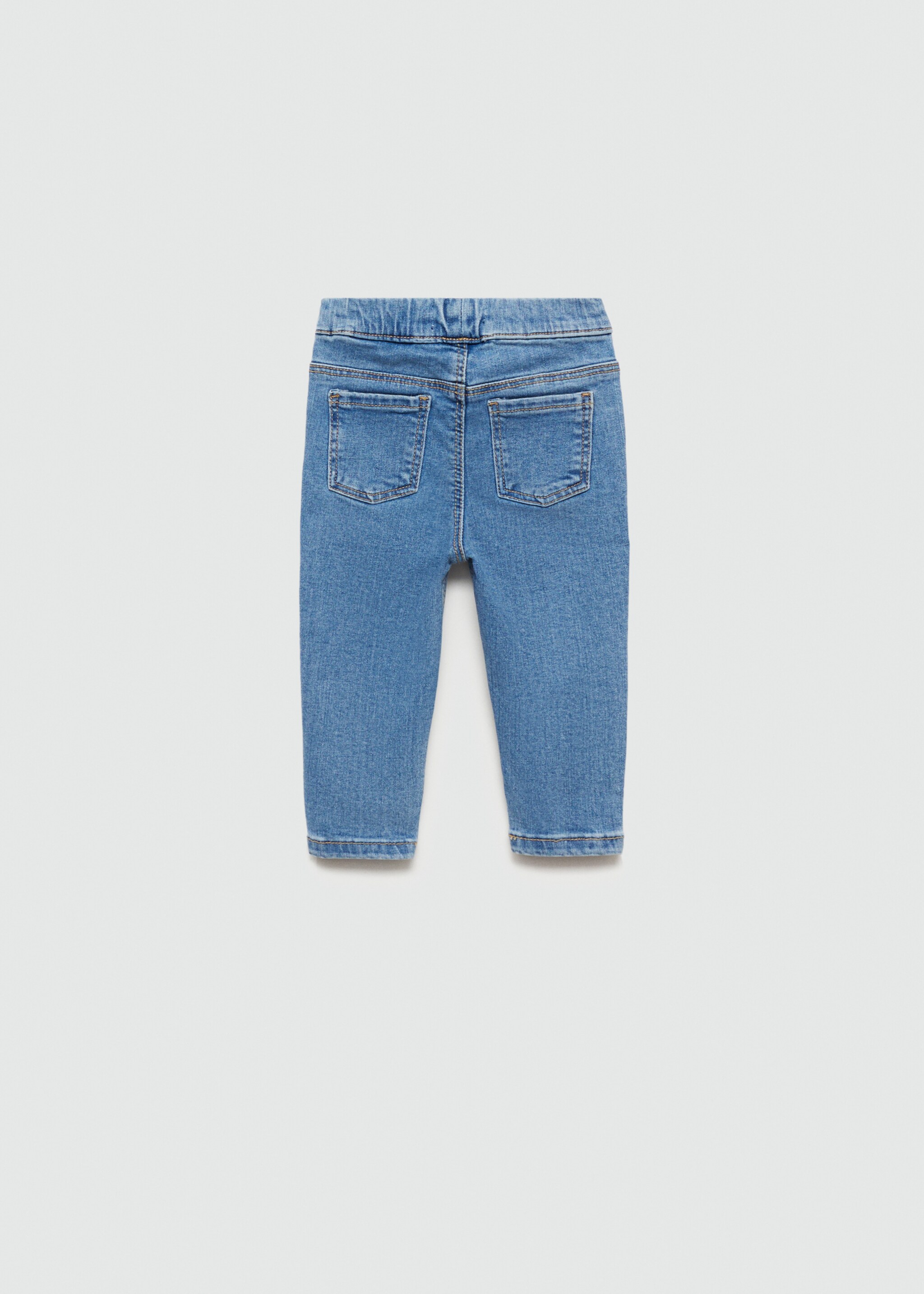 Jeans mit Tunnelzug - Rückseite des Artikels, Mittelblau. Ref: 77051507-00.