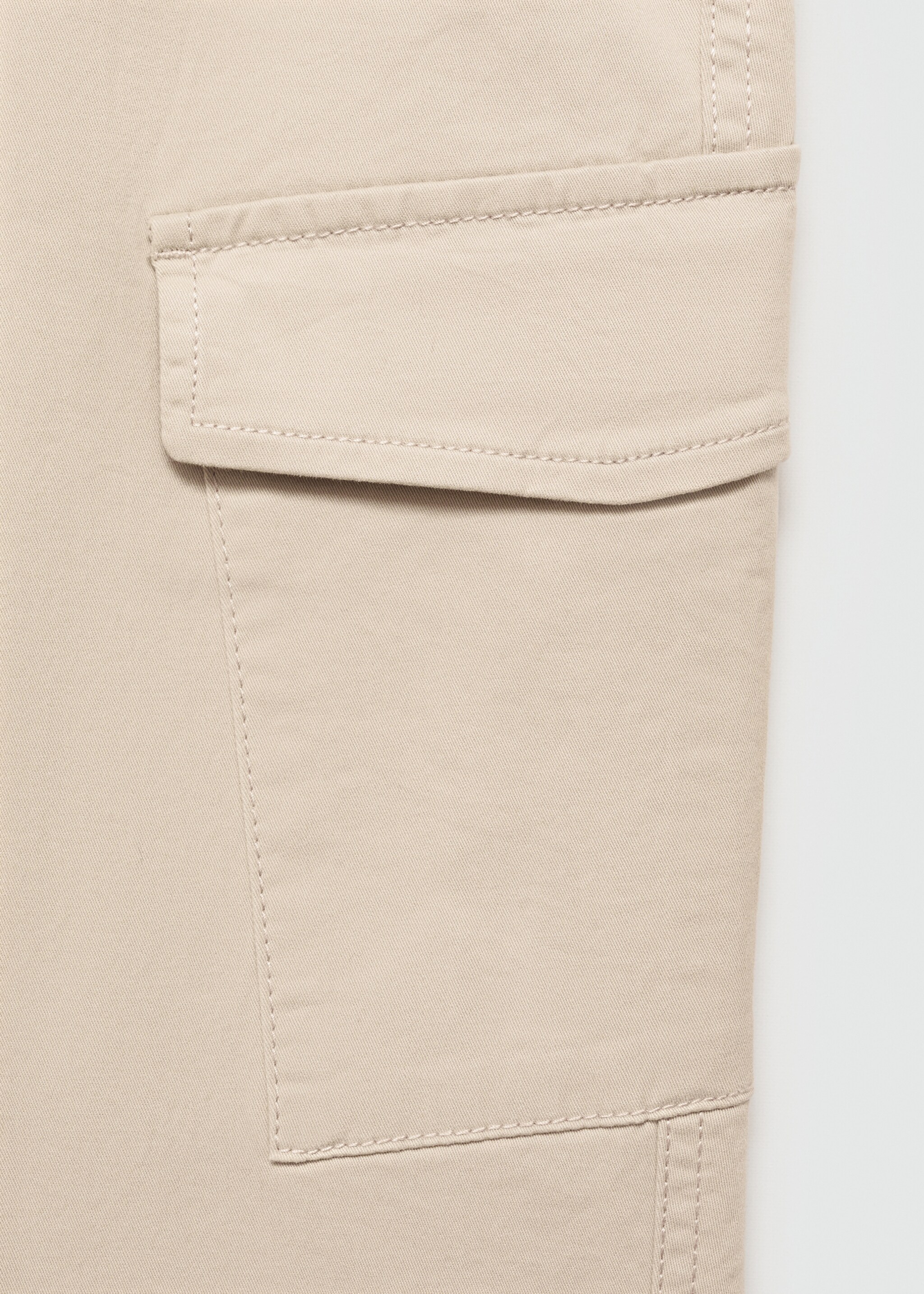 Cotton cargo trousers - Details of the article 8, Beige. Ref: 77051508-00.
