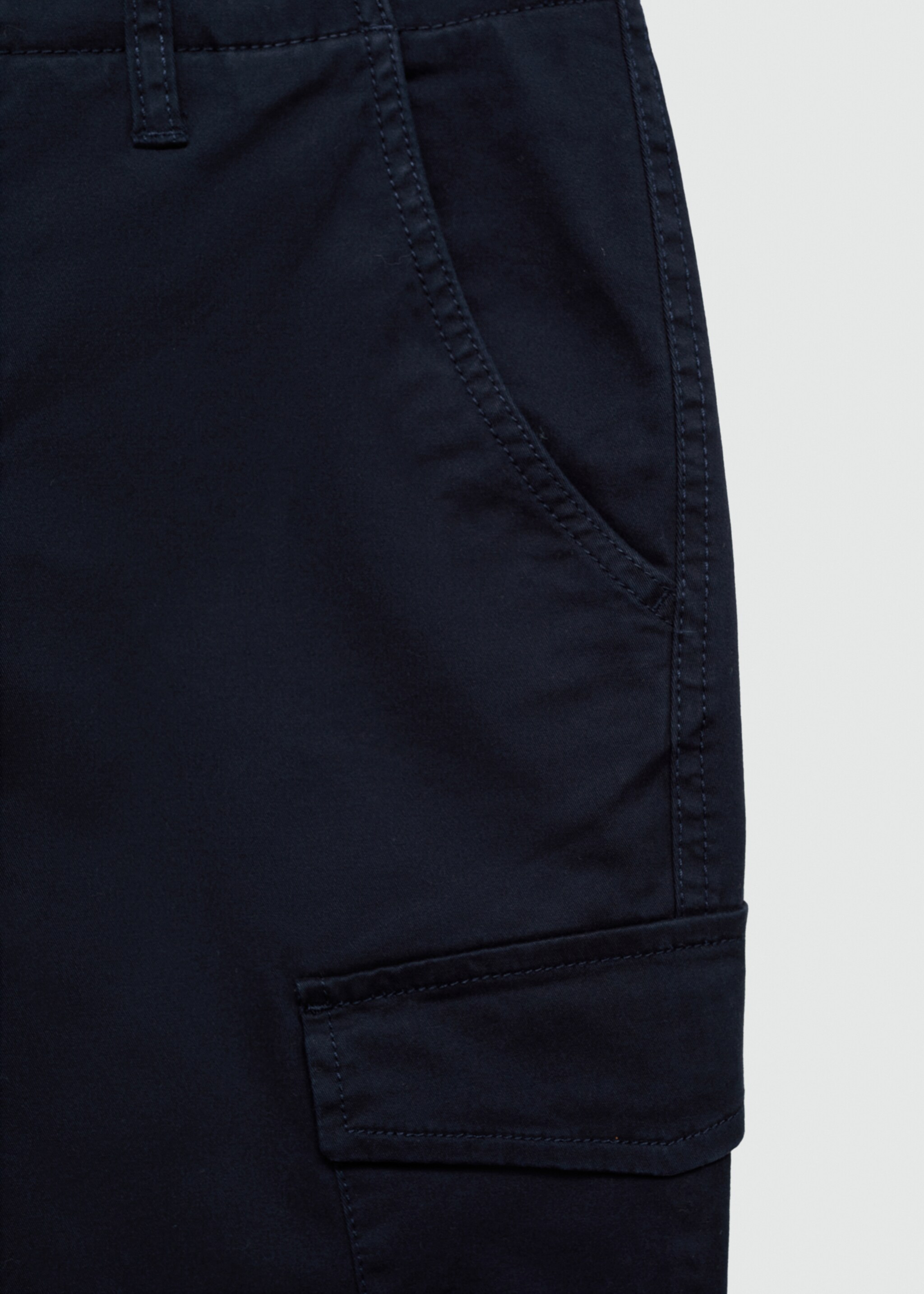 Pantalón cargo algodón - Detalle del artículo 8, Azul marino oscuro. Ref: 77051508-00.