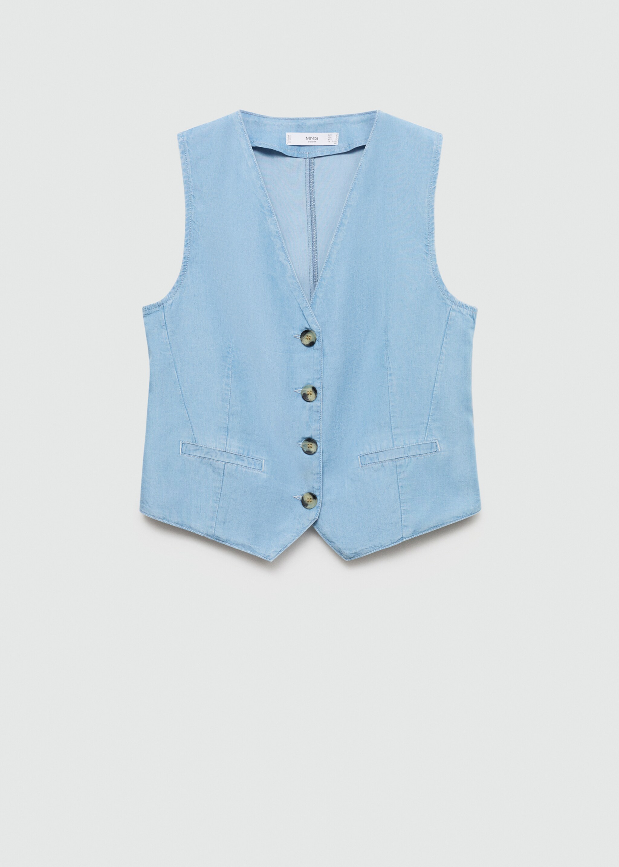 Chaleco lyocell efecto denim - Artículo sin modelo, Azul claro. Ref: 77052006-00.