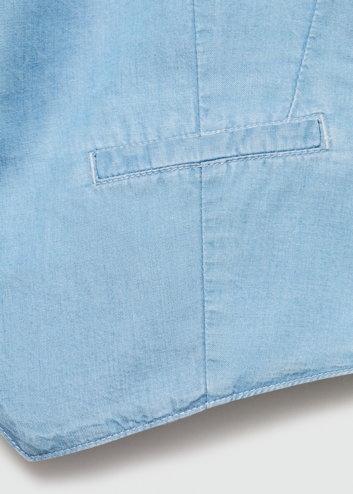 Denim-effect lyocell waistcoat - Details of the article 0