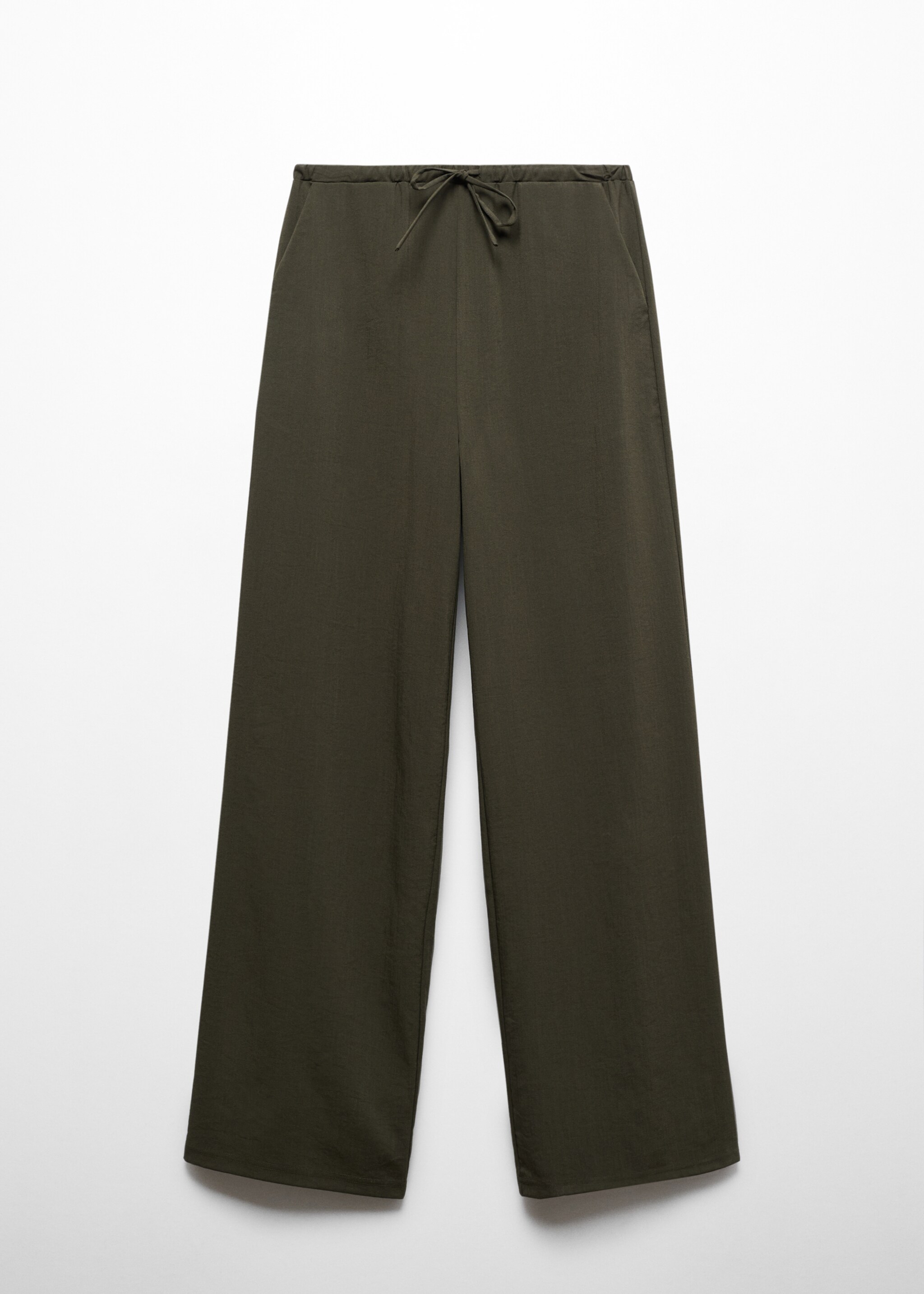 Straight-fit trousers with elastic waist - Article without model, Khaki. Ref: 77052008-00.