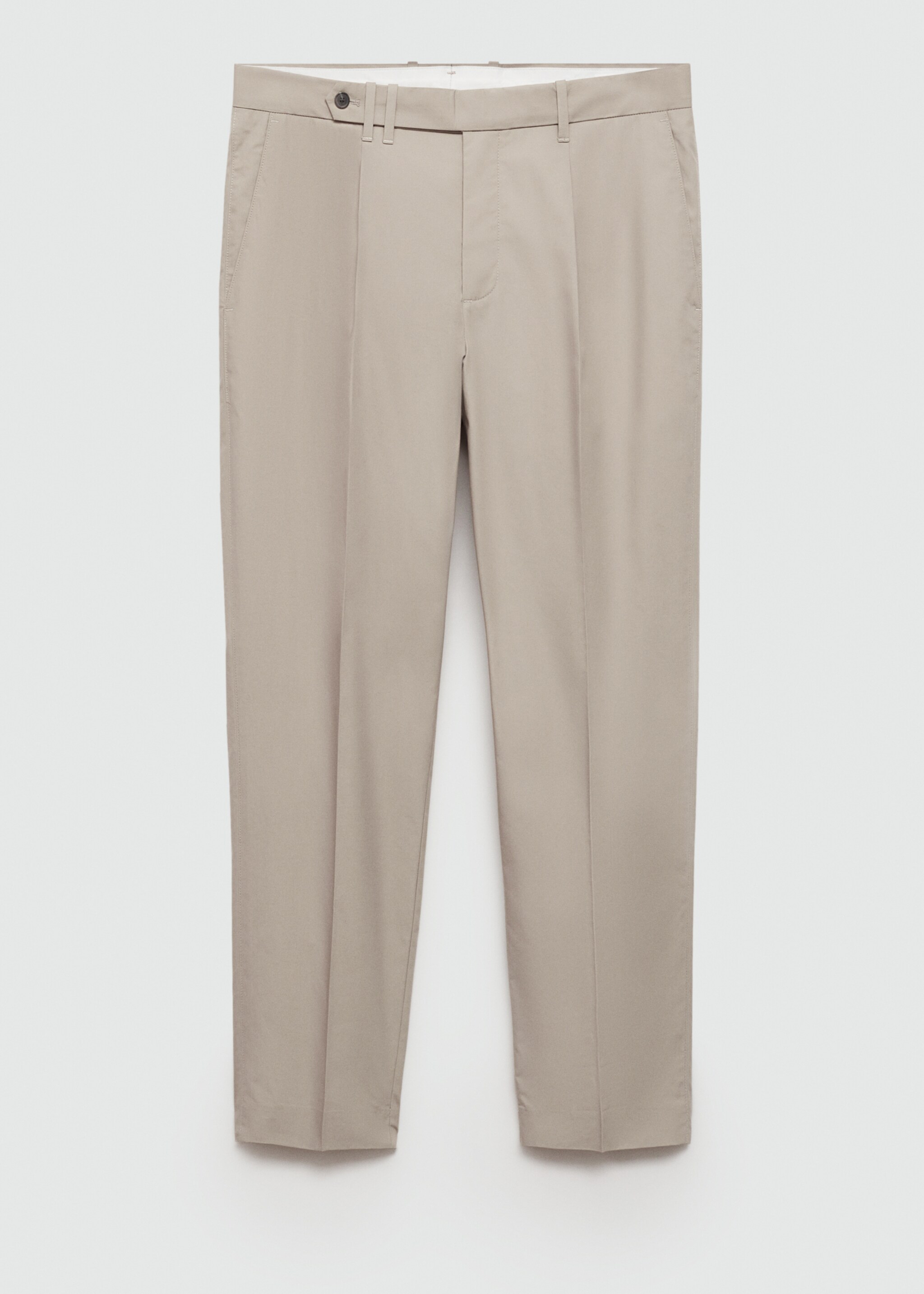 Παντελόνι slim fit lyocell πιέτες - Προϊόν χωρίς μοντέλο, Γκρι Ανοιχτό/Παστελ. Ref: 77052532-00.