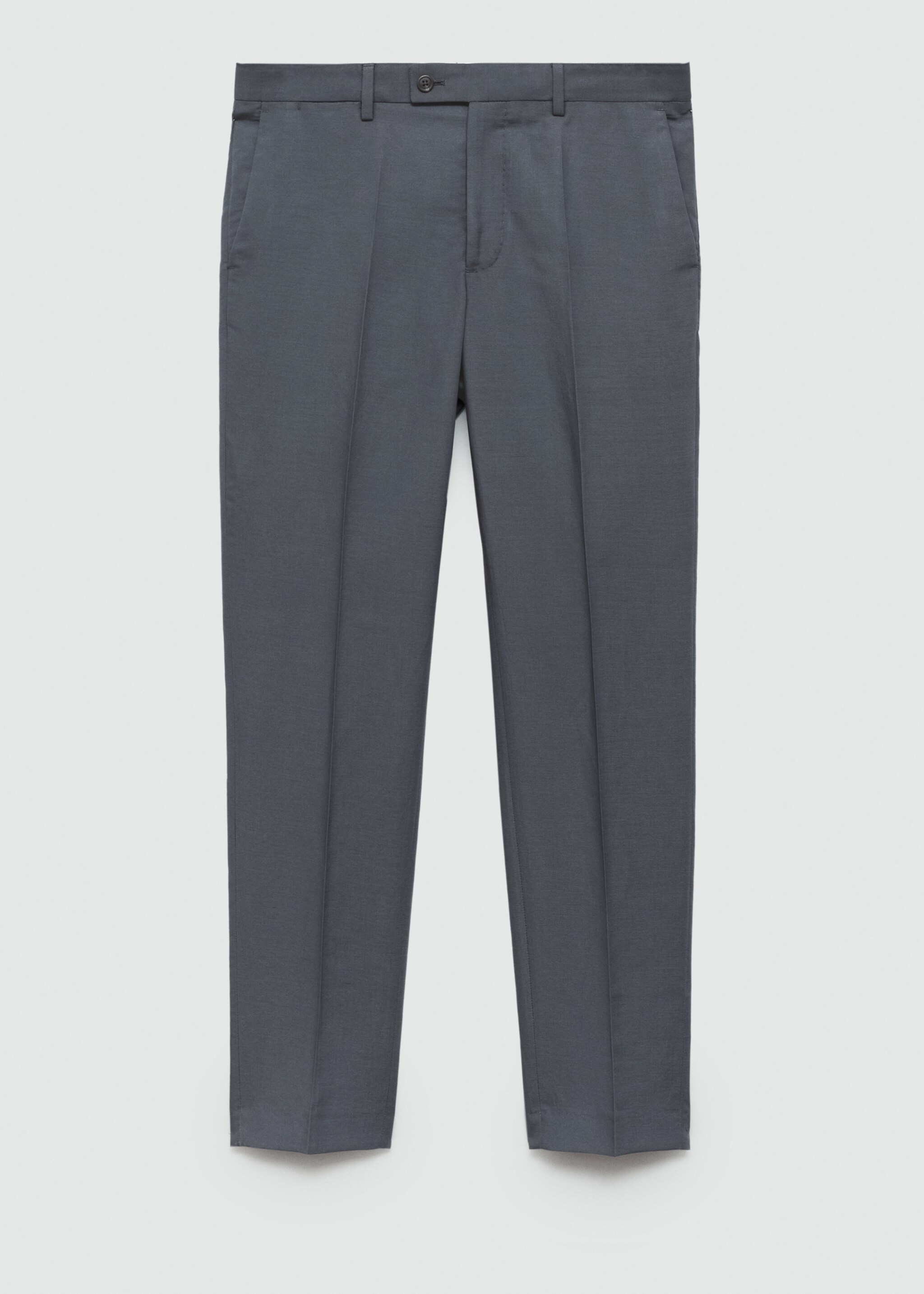 Slim Fit-Anzughose aus Leinenmix - Artikel ohne Model, Petrolblau. Ref: 77052533-00.